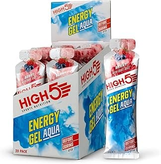 Energy Gel Aqua - Quick Release Sports Gels to Power Muscles for Peak Performance - Natural Fruit Juice & Caffeine-Free - Energy Boost for Running, Cycling and Endurance (Berry, 20 x 66g)