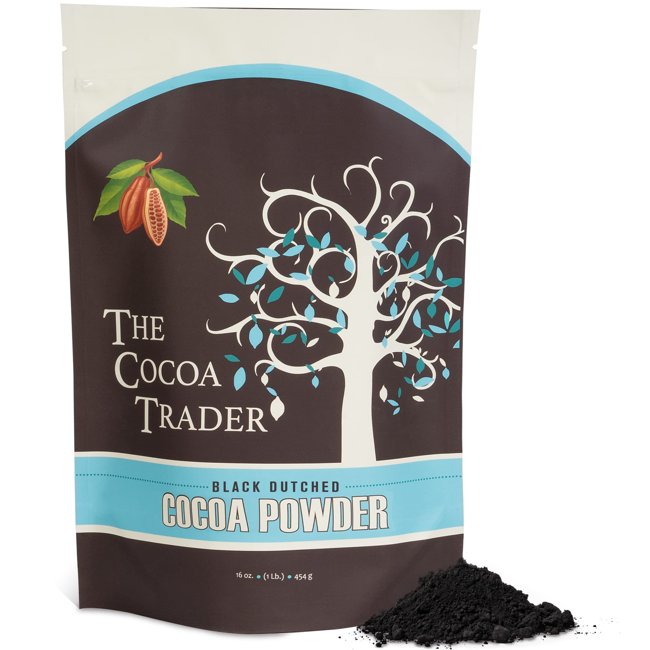 Black Cocoa Powder for Baking (1 lb) – Dutch Processed Dark Cocoa Powder, Alkalized, Unsweetened Chocolate Flavor | Natural Food Coloring Substitute | Vegan, Gluten & Sugar-Free, Keto Friendly