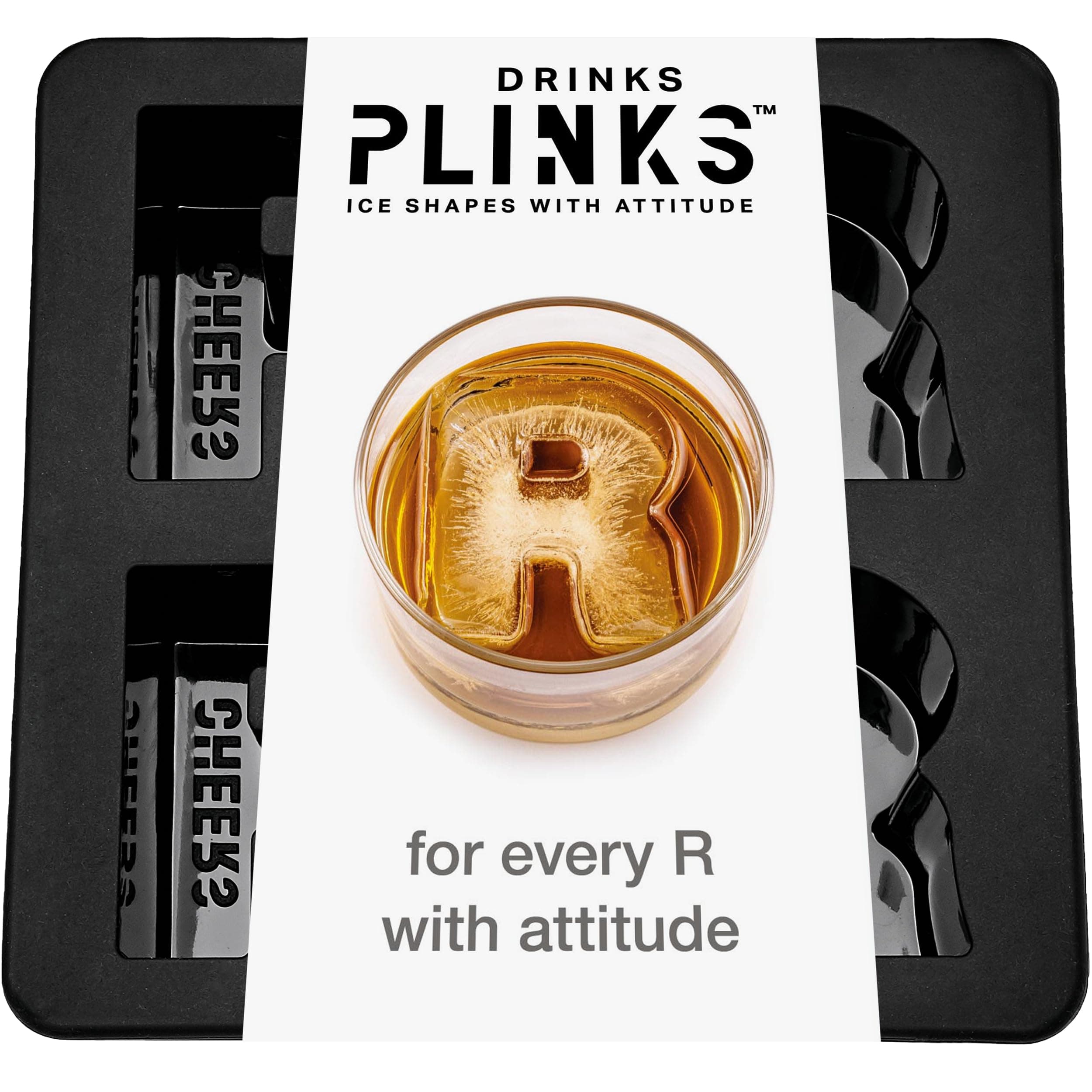 DRINKSPLINKS Letter R Personalized Ice Cubes Mold With Initials. Custom Ice Cube Trays are Thoughtful Customized Gifts, Fun Cocktail Accessories, Monogram Whiskey and Bourbon Gifts for Men and Women