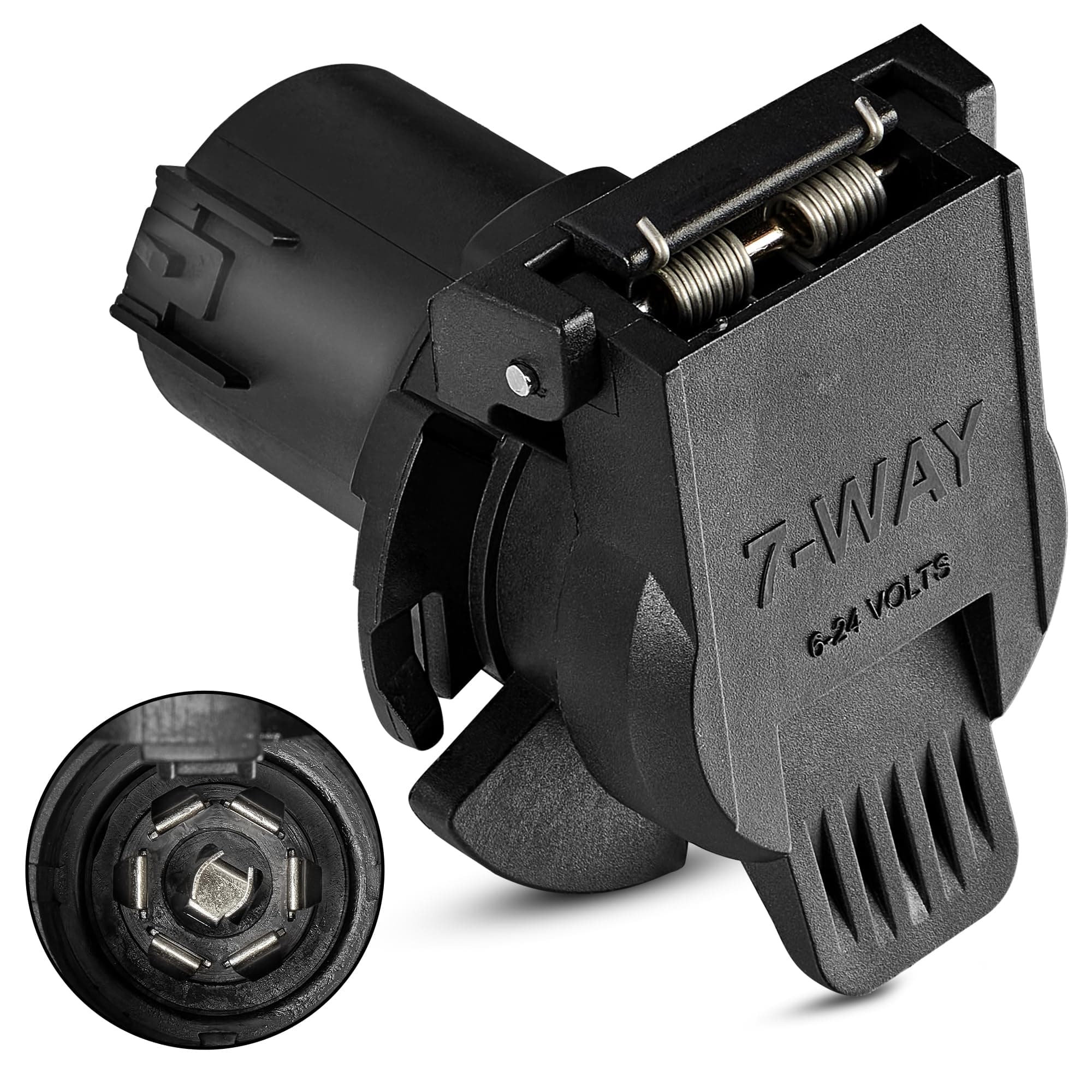 Oyviny OEM Style Replacement USCAR to RV 7 Way Trailer Plug Adapter, Twist Lock Design USCAR to 7-Way RV Blade Socket for Chevy, Ford, GMC and Nissan, Factory 7 Pin and Tow Package Required