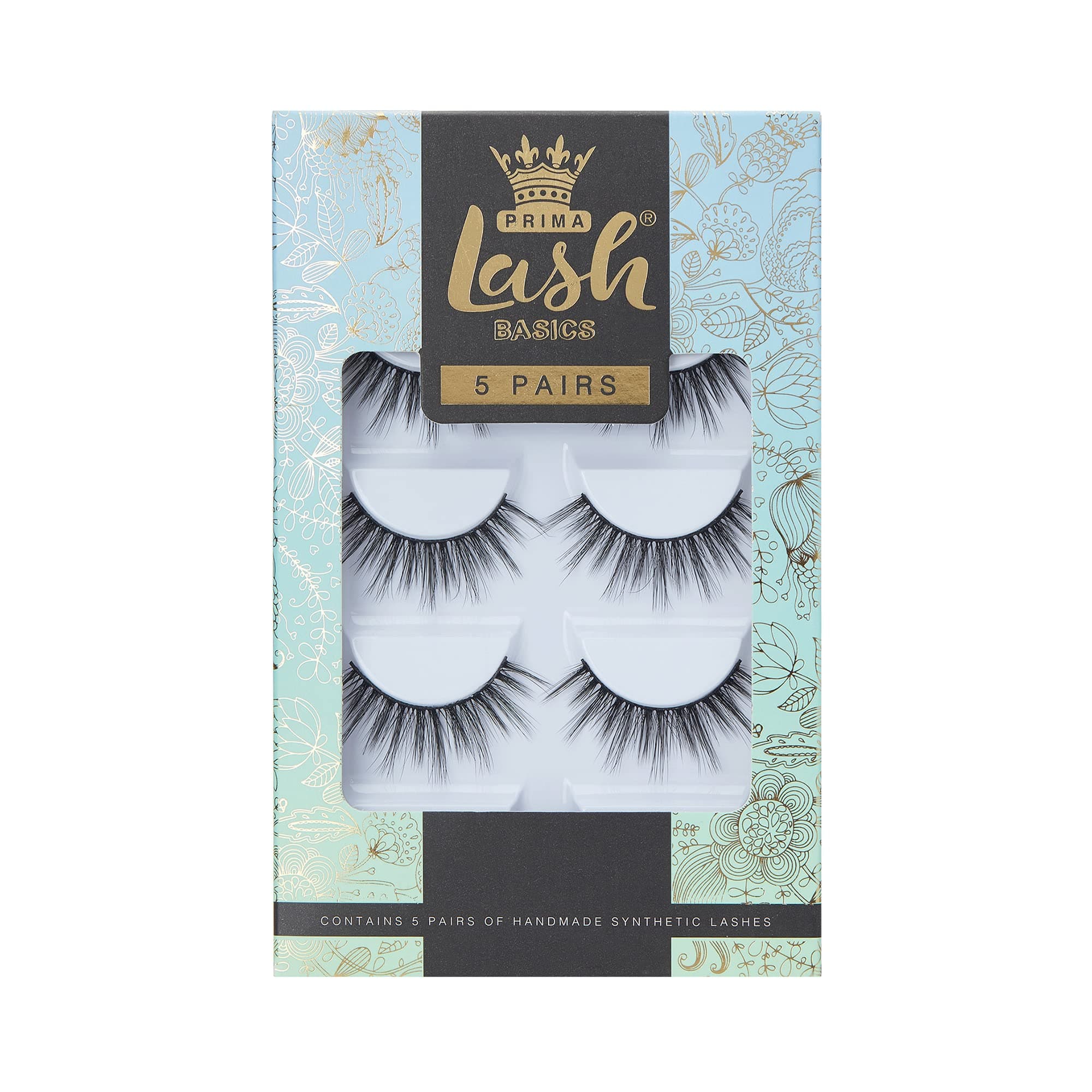 Prima Lash 3DMink Lashes. 5-pair Natural Looking False Eyelashes. Re-usable 20-25 times. Fifi, 5pc
