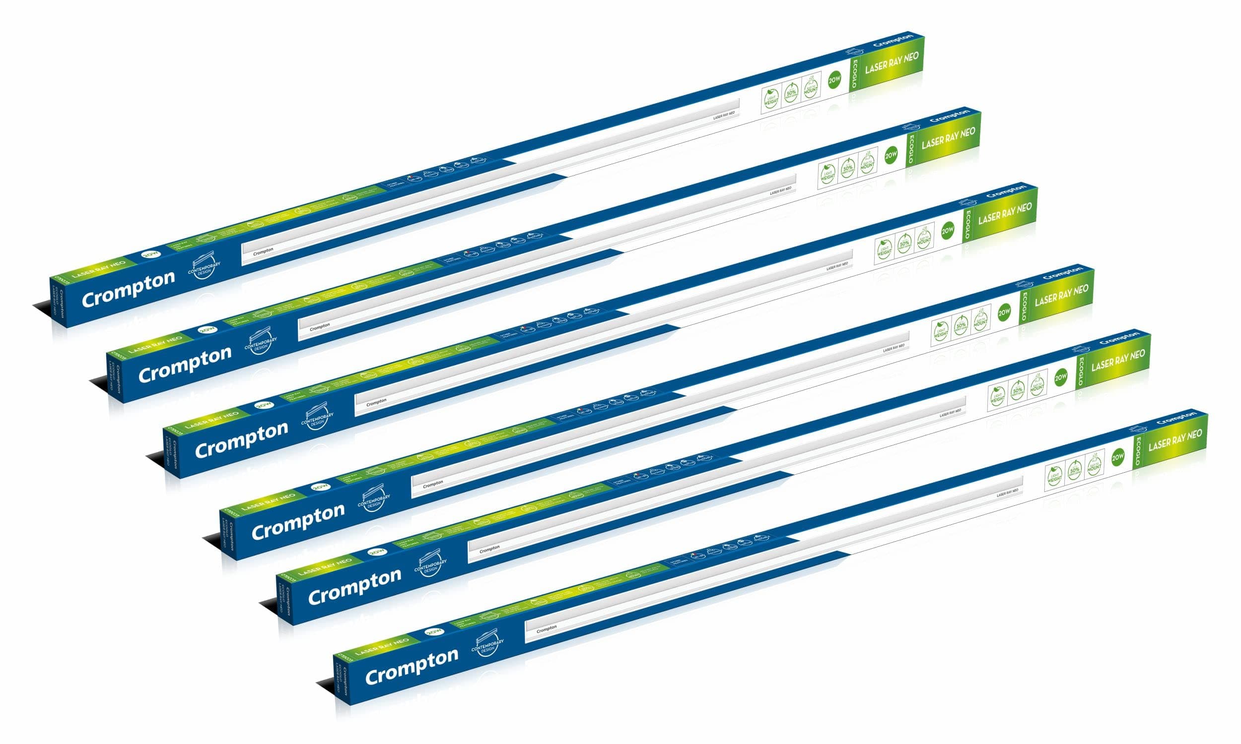Crompton Laser Ray Neo 28W LED Batten (Cool Daylight) - Pack of 6