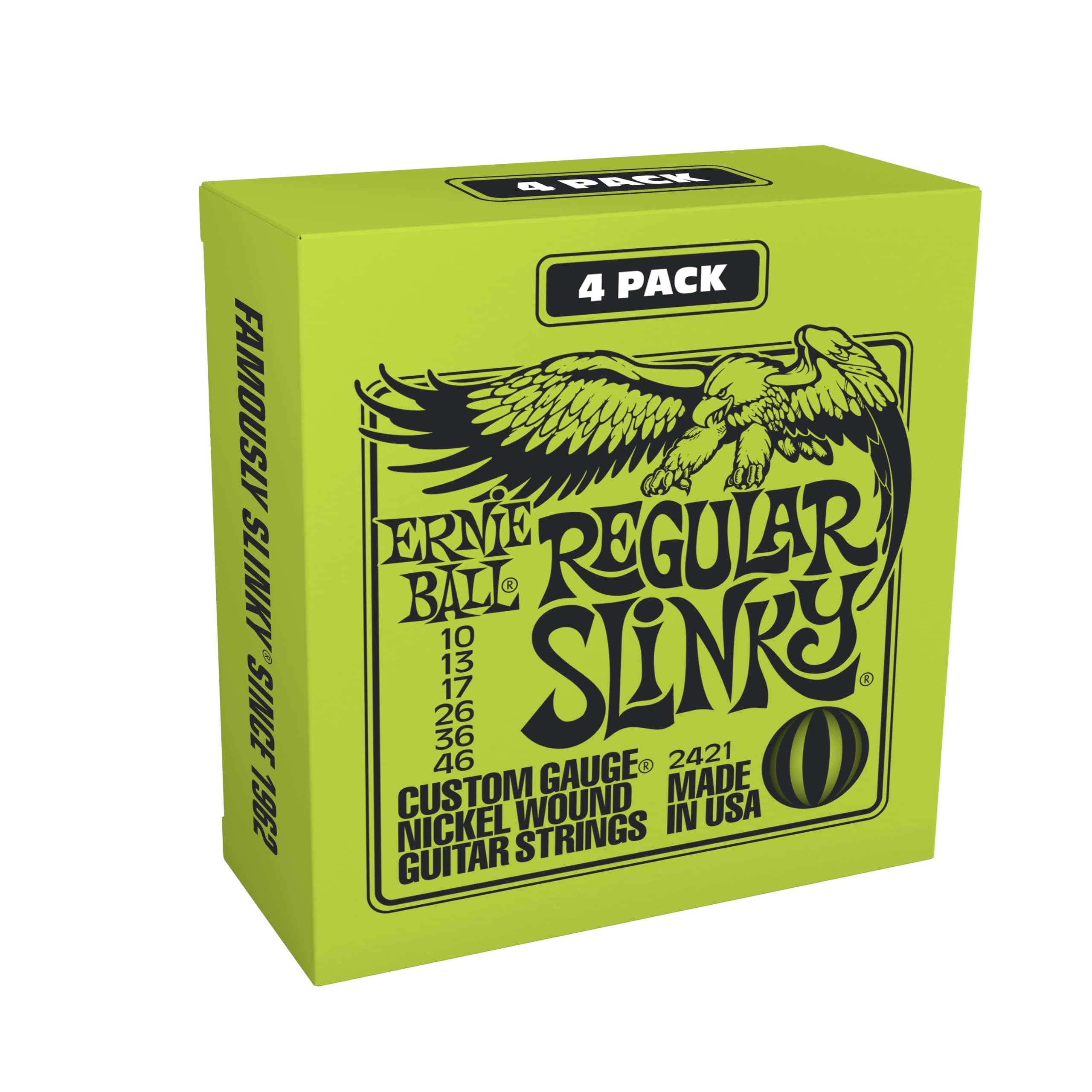 Ernie Ball Slinky Strings, Regular (10-46), P02421, 4-Pack