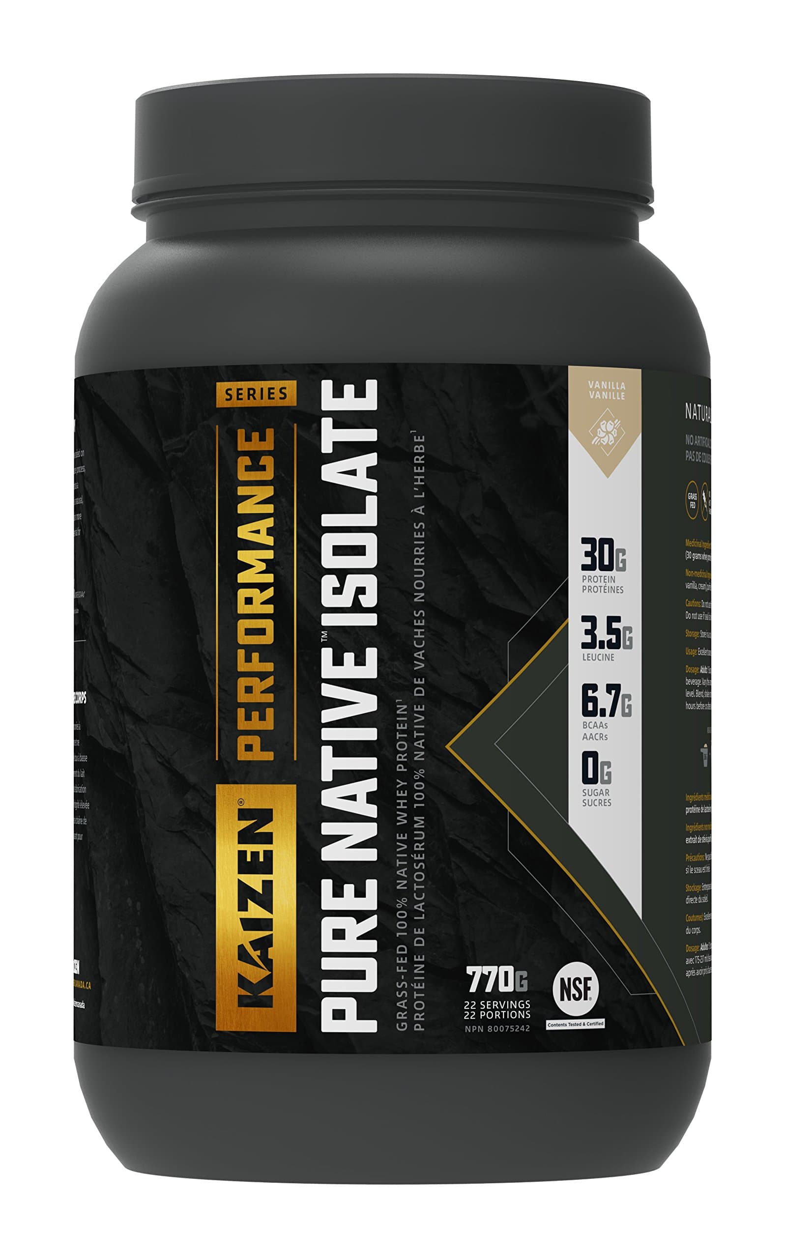 Kaizen Native Whey Protein Isolate Vanilla, 770 GR