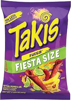 Takis Fuego Hot Chili Pepper & Lime Flavored Corn Snacks Chips Crisps (20 Oz/567 Gm)