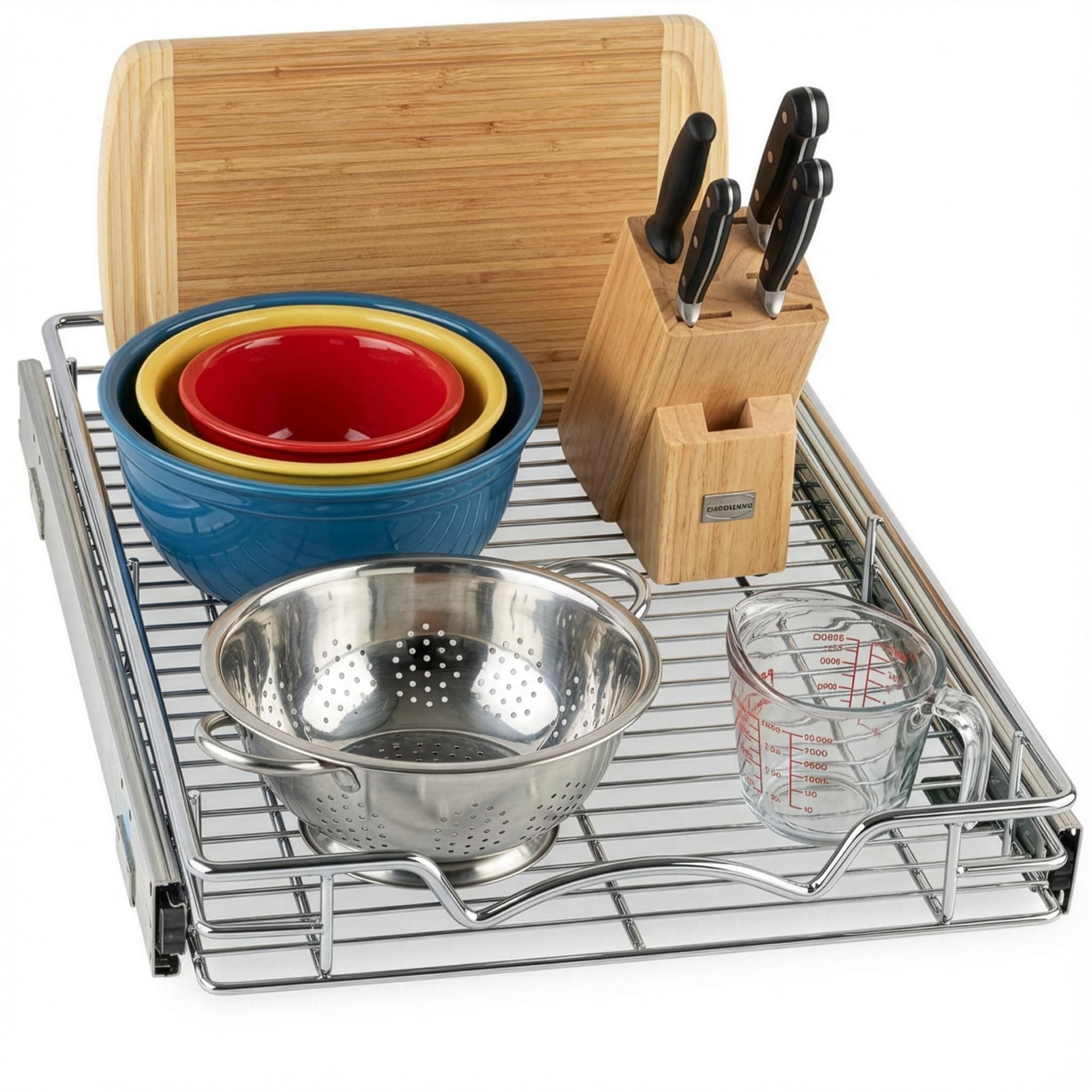 HOLDN’ STORAGE Pull Out Cabinet Organizer, Heavy Duty Caddy w/Lifetime Limited Warranty -14”W x 21”D - Requires At Least 15-1/4” Cabinet Opening, Steel Metal Cabinet Drawers Slide Out, Chrome