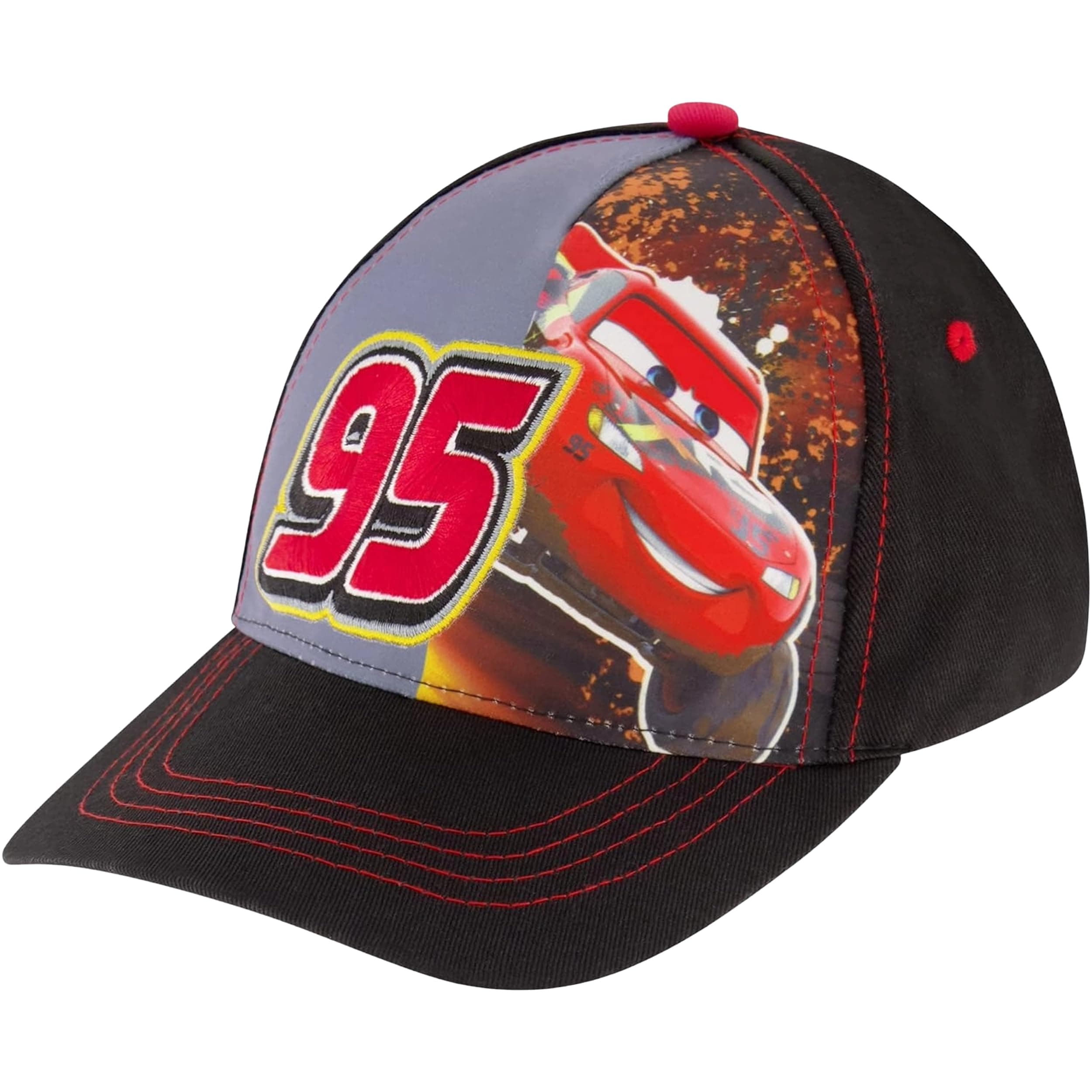 Boys' Baseball Hat, Lightning McQueen Adjustable Cap for Toddler 2-4 Or Kids Ages 4-7