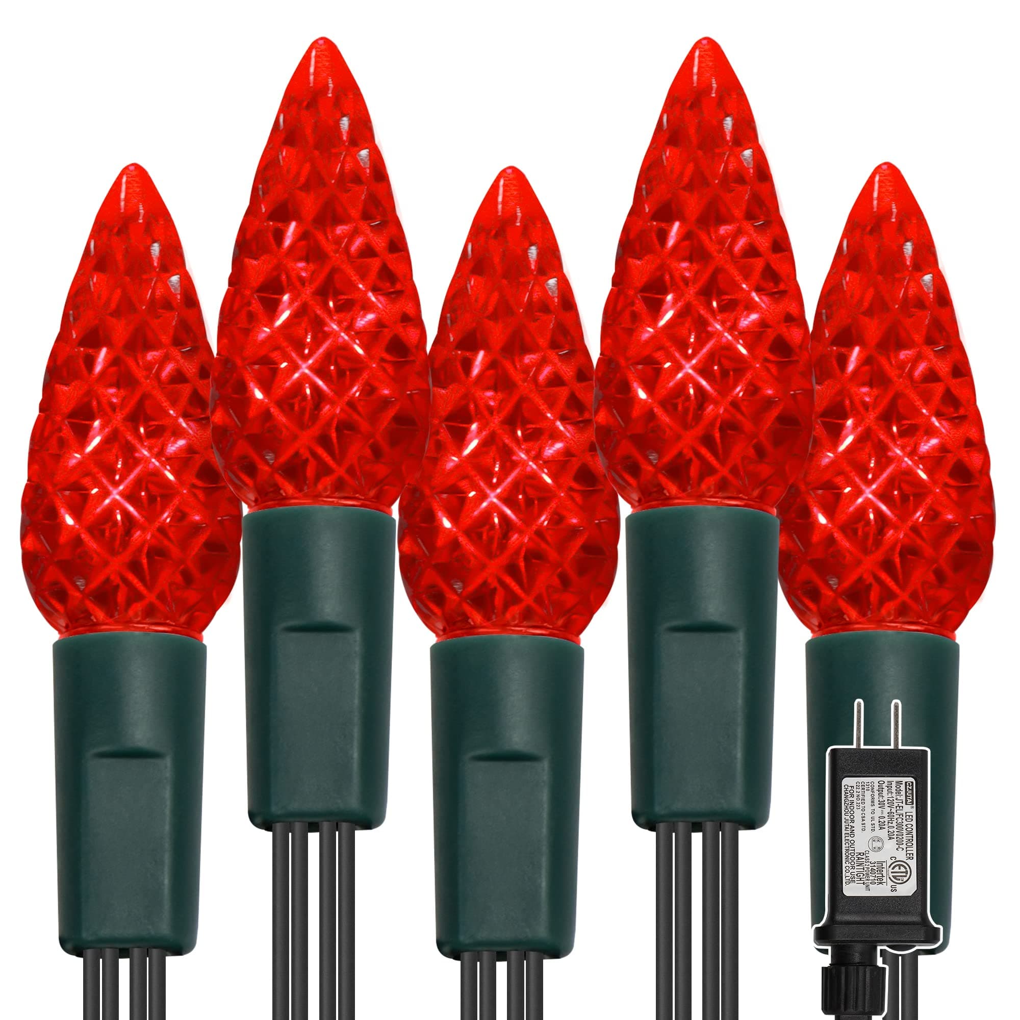 C6 Christmas Lights, Red