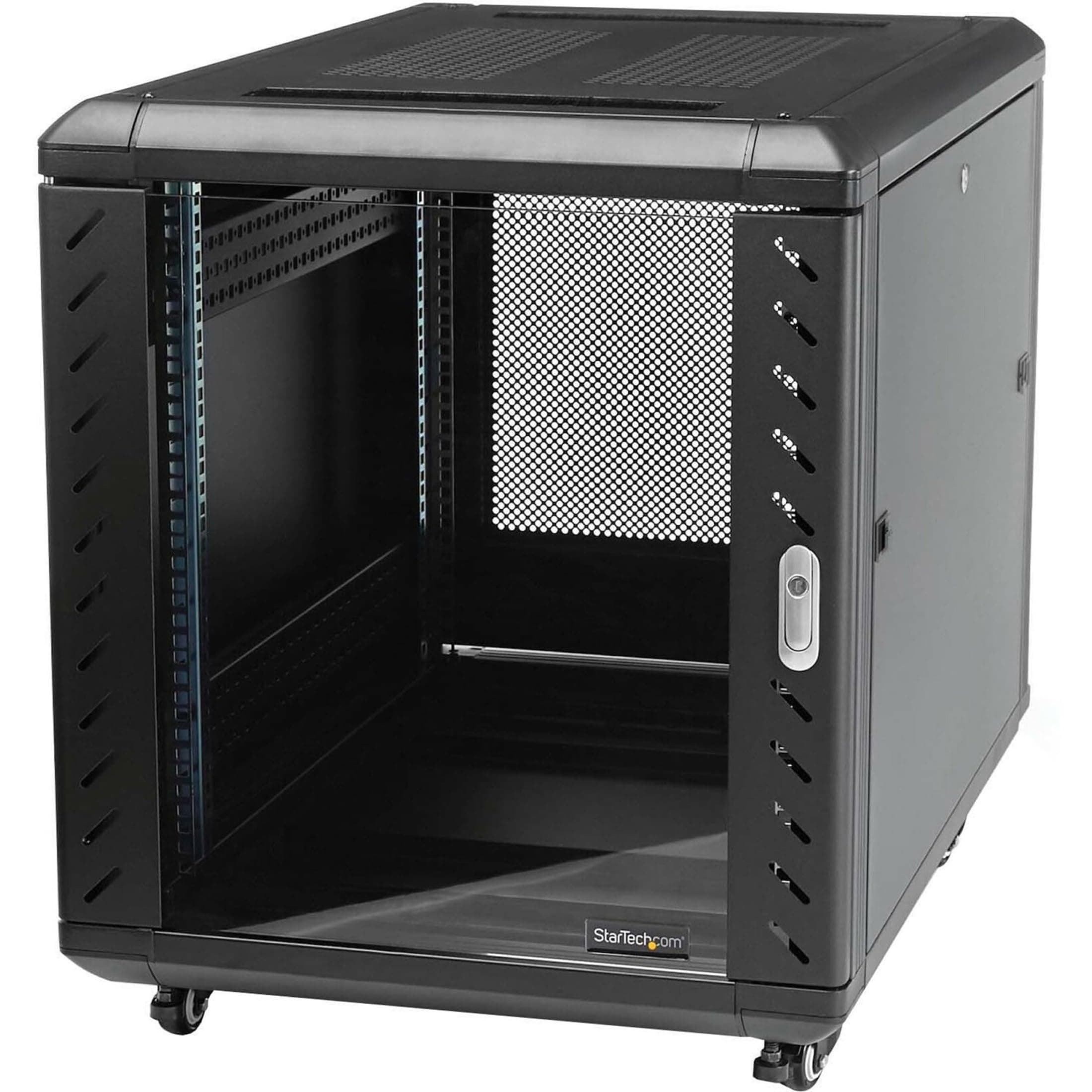 StarTech 19" 15U Server Rack Cabinet - 32" Deep - Up to 1768 lbs - w/ Casters and Leveling Feet W Lockable 4-Post Enclosure (RK1536BKF)