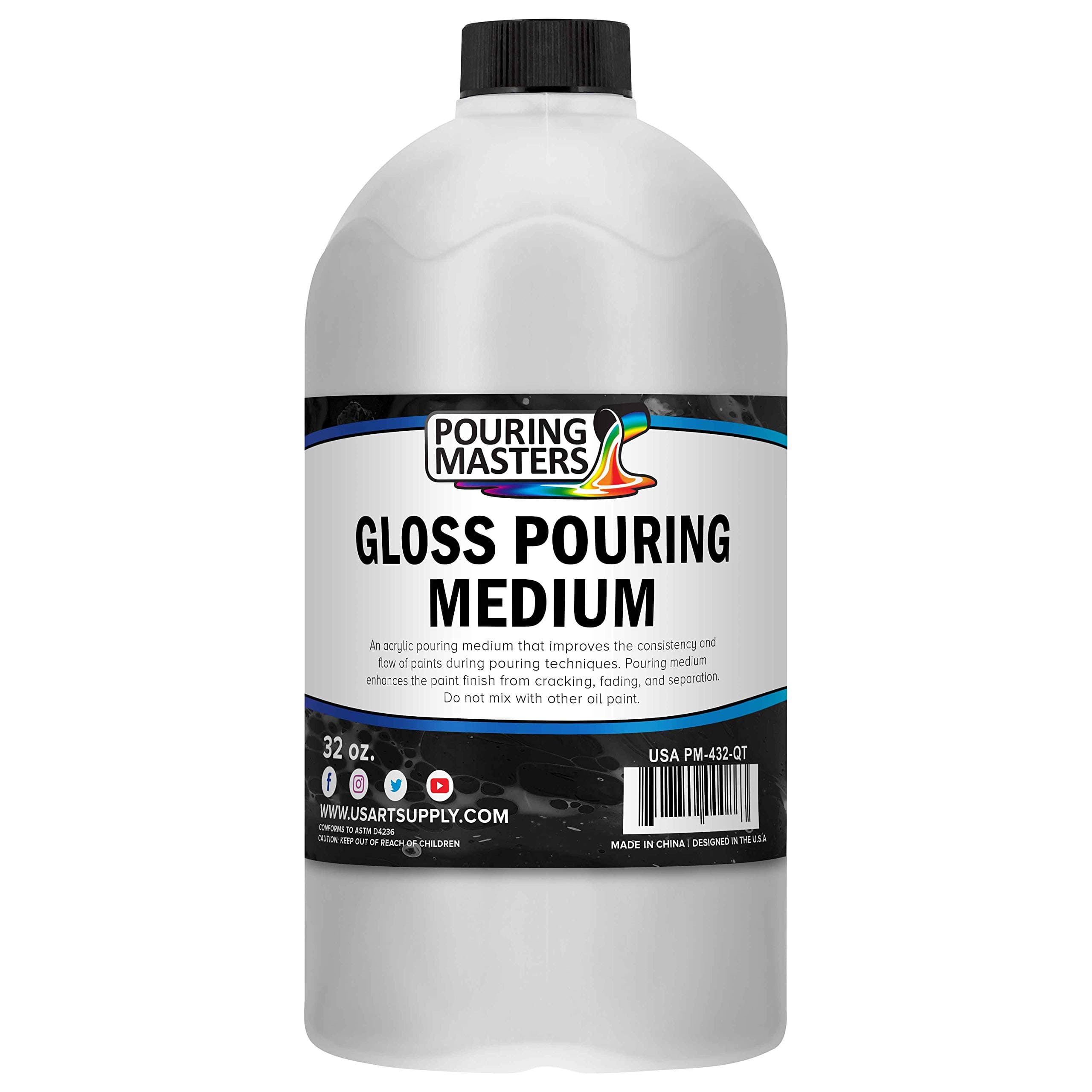U.S. Art SupplyGloss Pouring Effects Medium - 32-Ounce/Quart