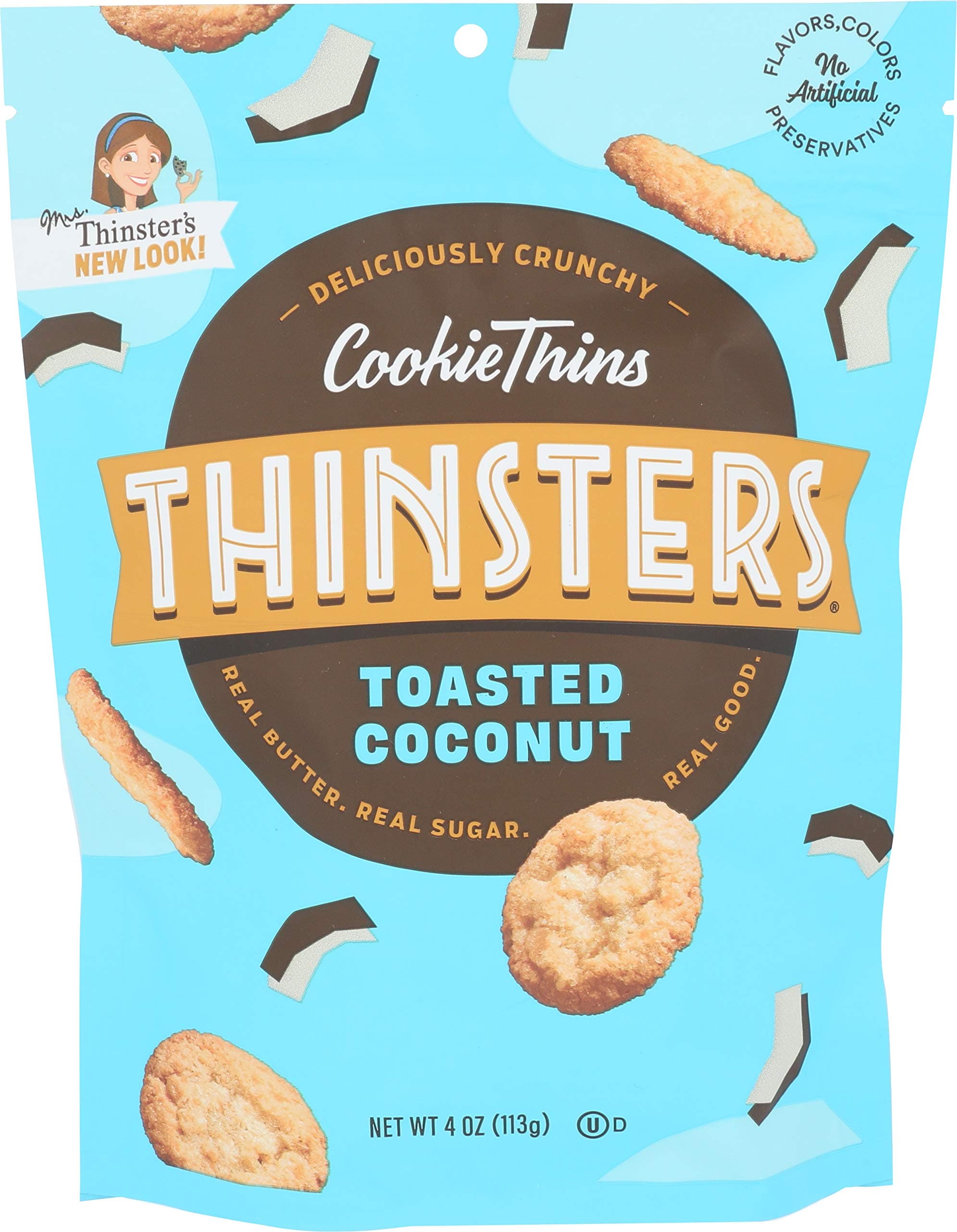 Cookies, Toasted Coconut Cookie Thins, 4 oz Pack