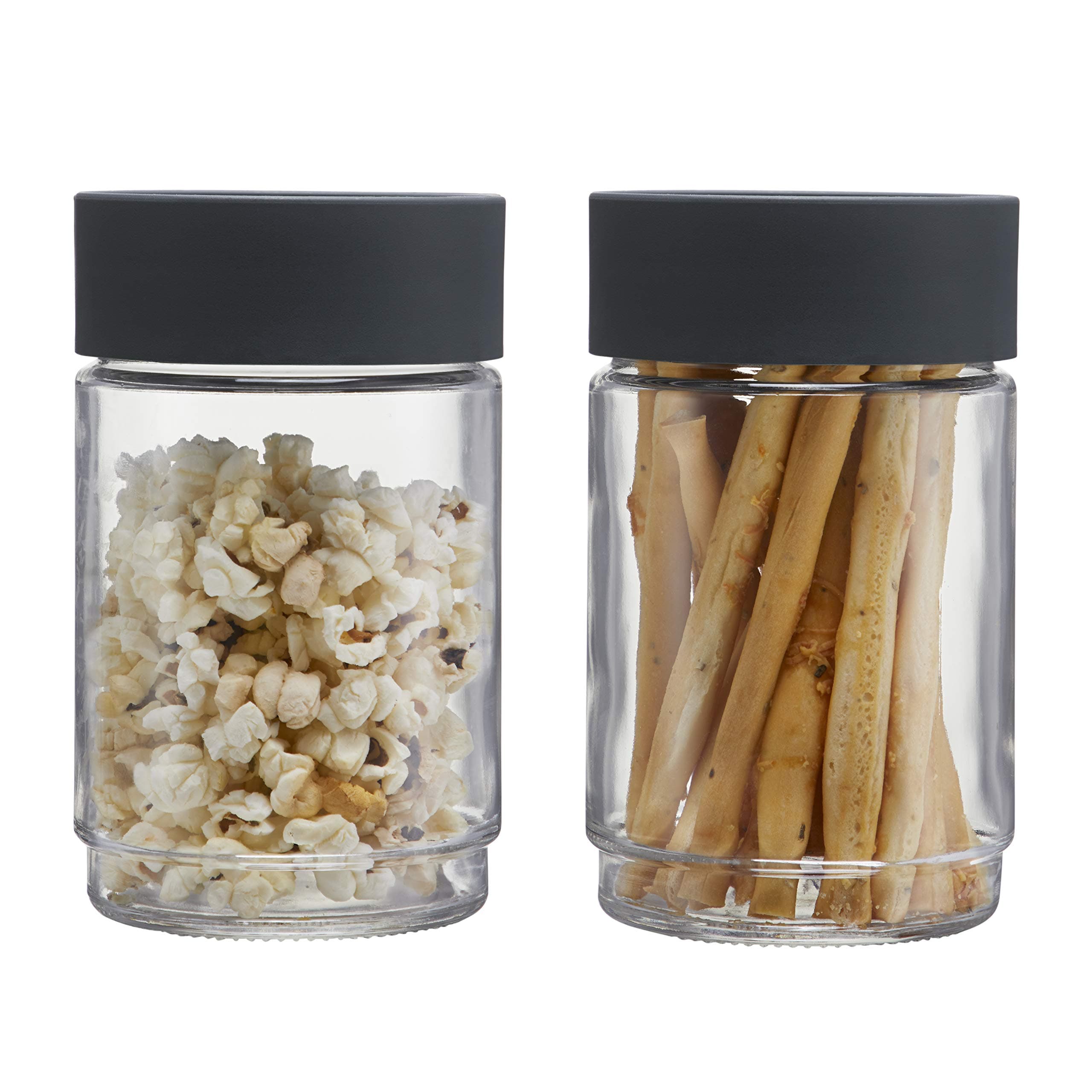 Cello Modustack Glassy Storage Jar, Stackable, Clear,Set of 2, 750ml Each, Grey
