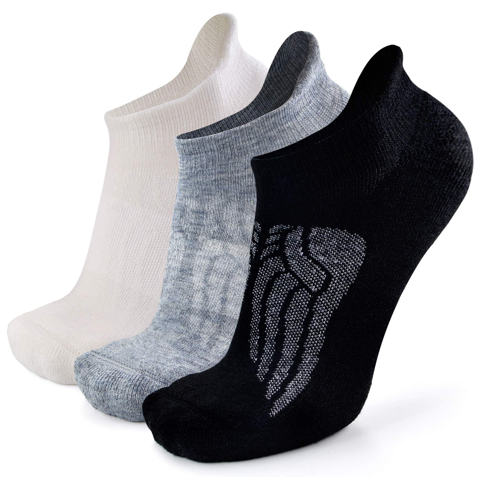 Busy Socks Merino Wool Compression Support Ankle Running Hiking Socks for Men Women, Soft Thick Cushion Tab Socks 3/6 Pairs