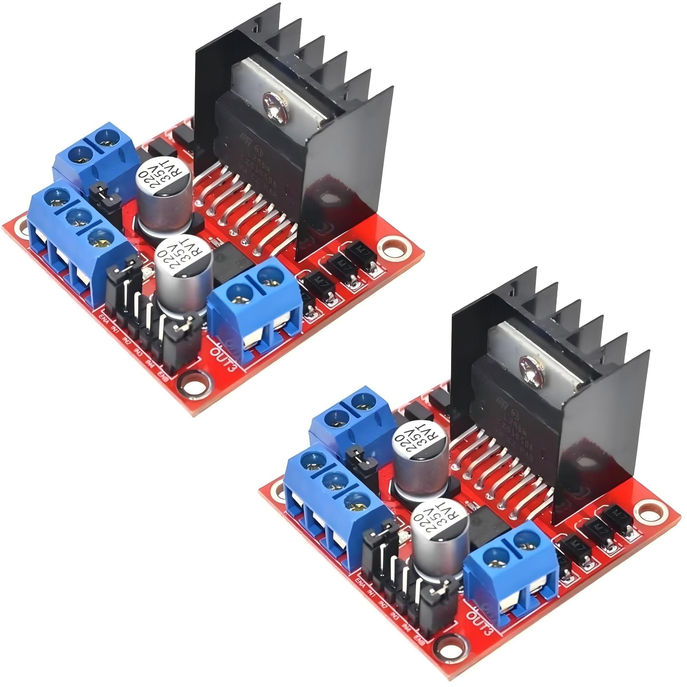 WWZMDiB 2 Pcs L298N Motor Driver Controller Board DC Dual H Bridge Module for Arduino Raspberry Pi Stepper Motor (2 Pcs, L298N)