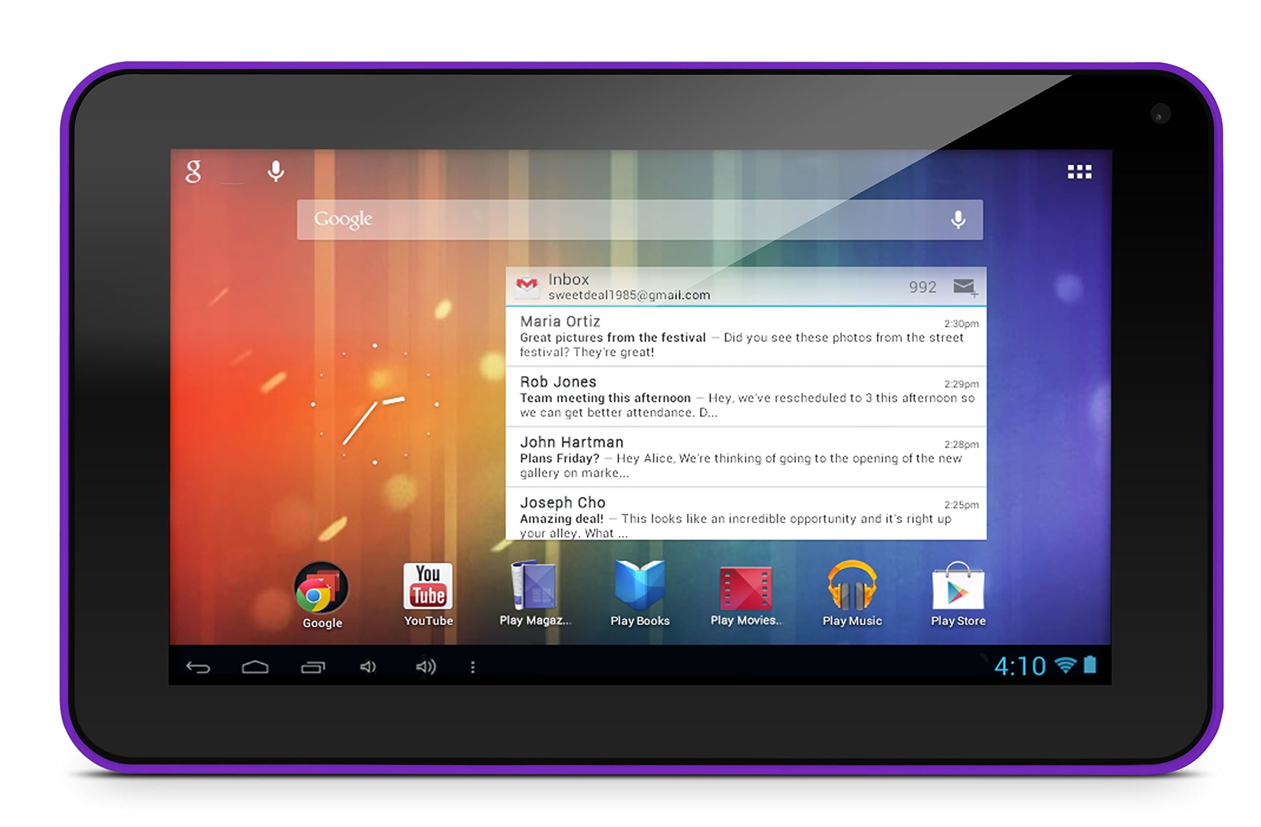 Sly Electronics 7" HD Dual Core, Refurbished SLD102PR-RB 7" 4 GB Tablet (Purple)
