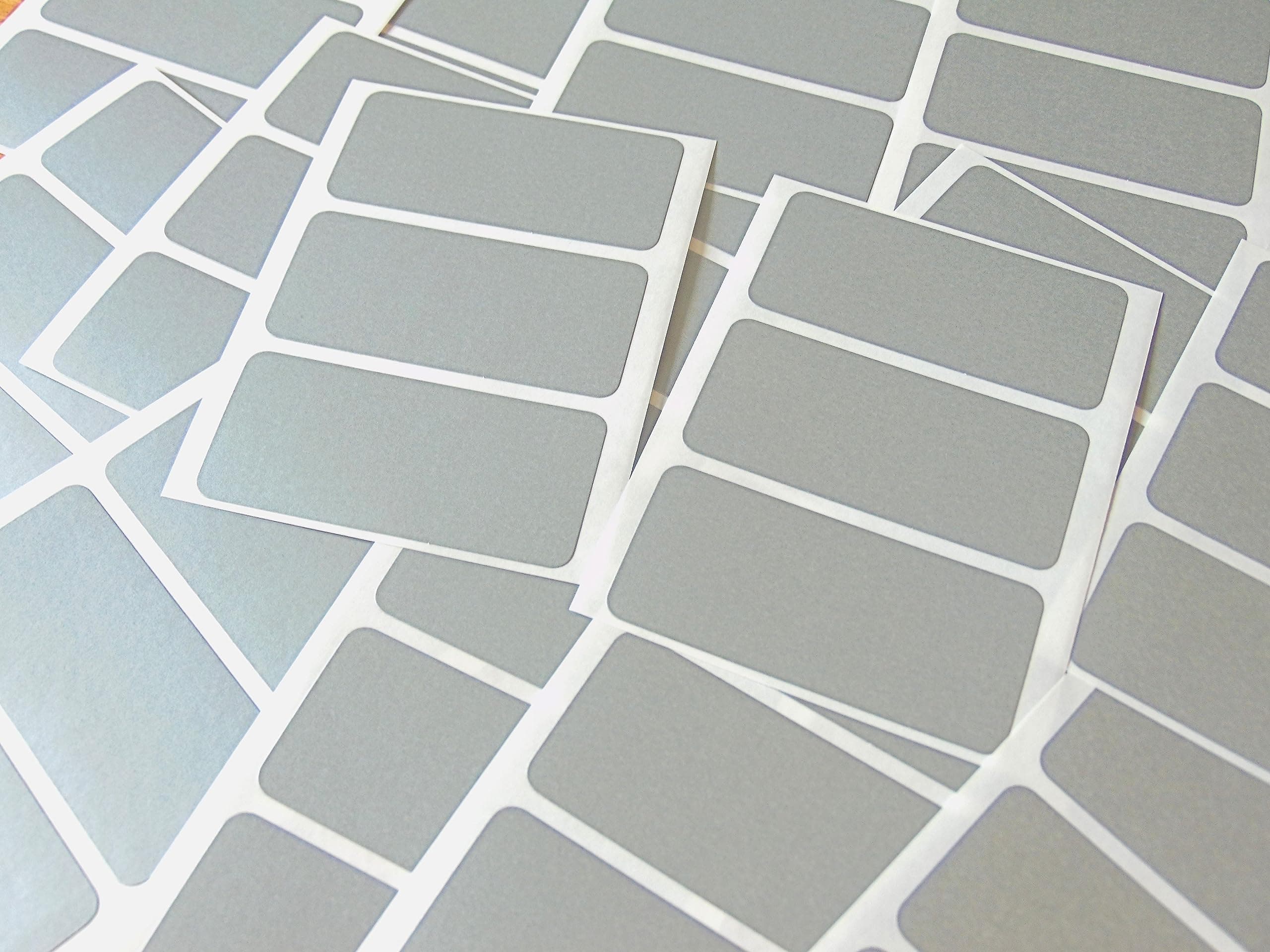 65x30mm Rectangular Colour Code Stickers - Packs of 45 Coloured Rectangle Sticky Labels - 30 Colours Available (Matt Silver)
