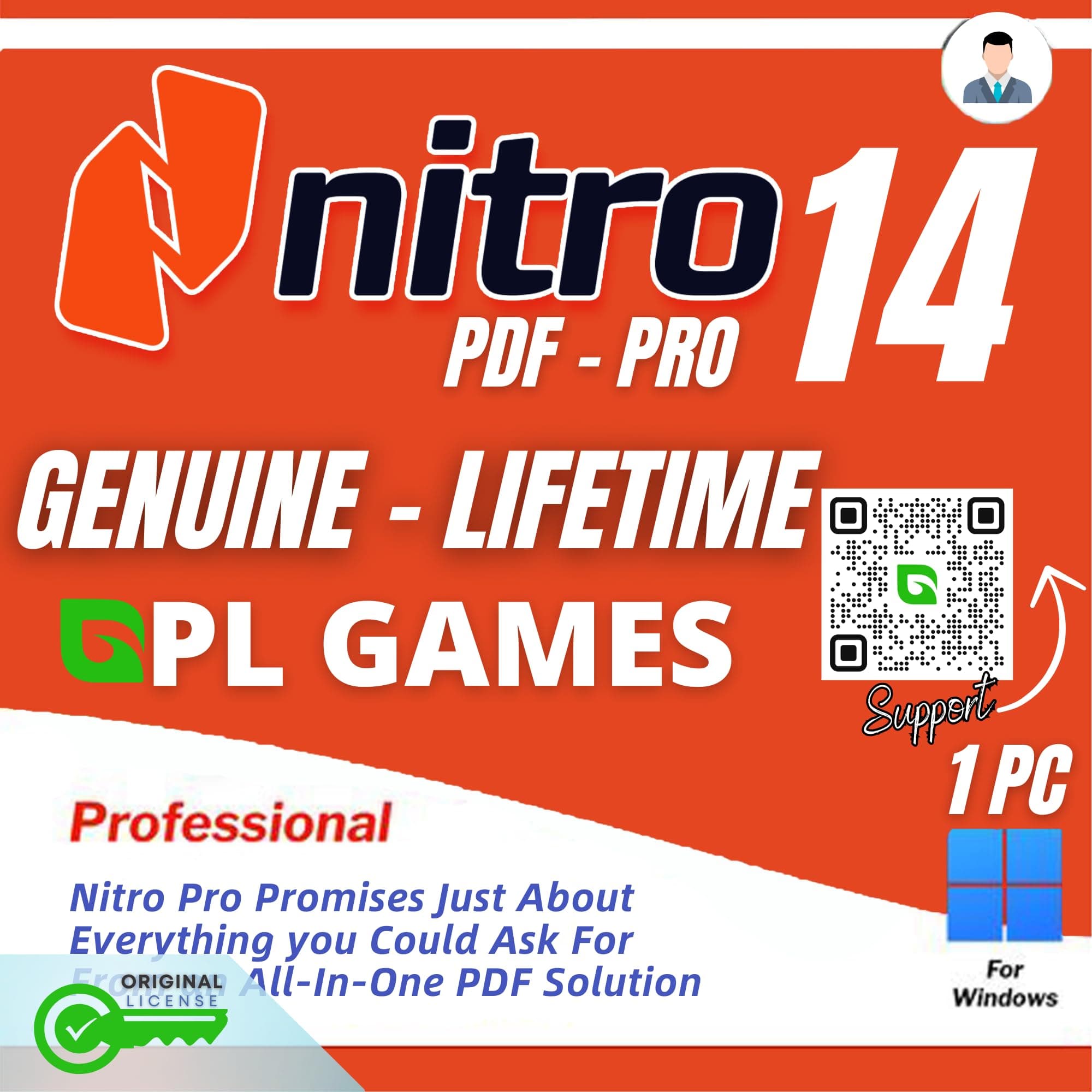 Nitro PDF 14 Pro 2025 Genuine PDF Editing Software (Lifetime / 1 PC) (Instant Delivery)