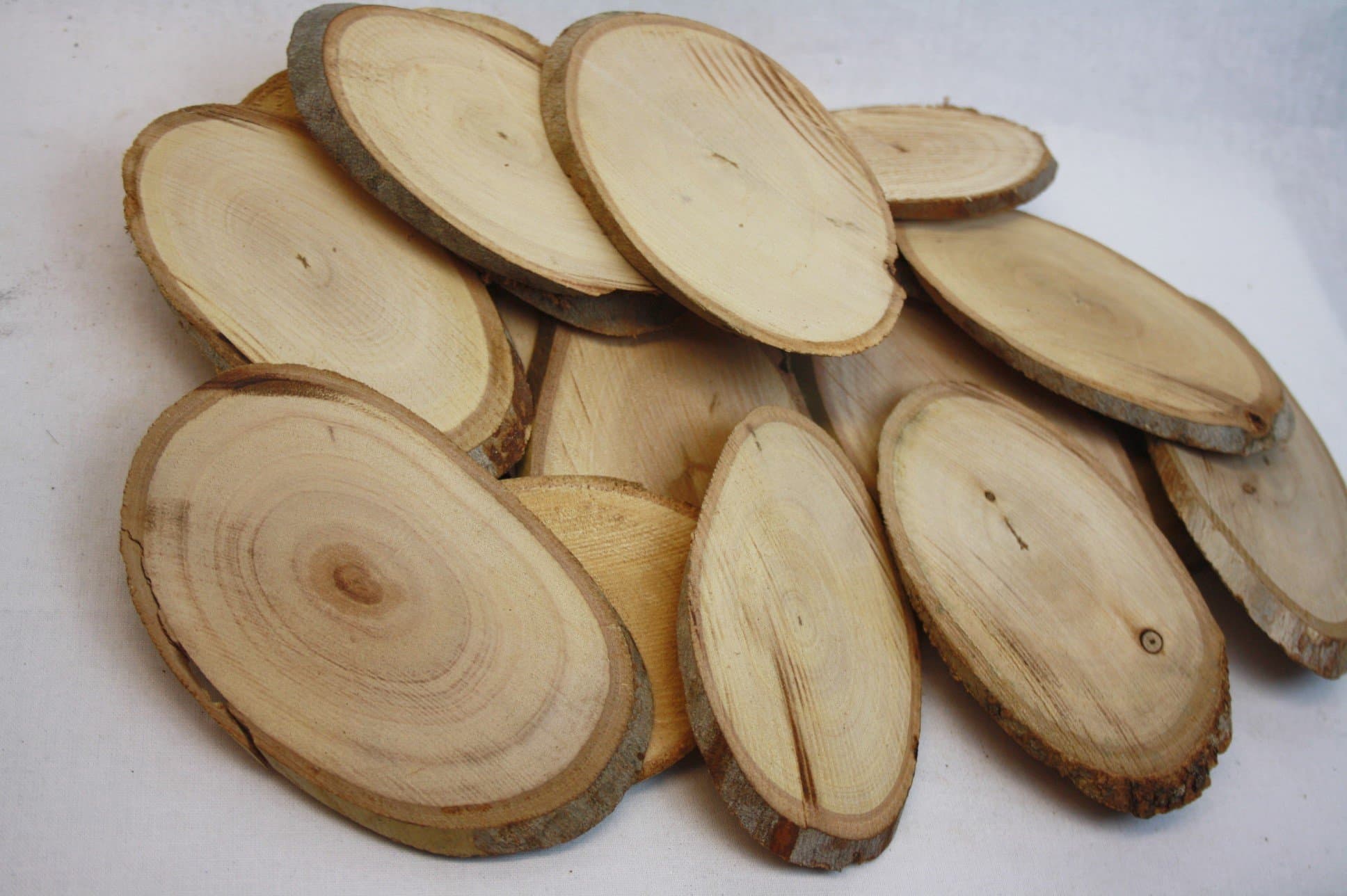20 Rustic Oval Wood Slices x 12cm