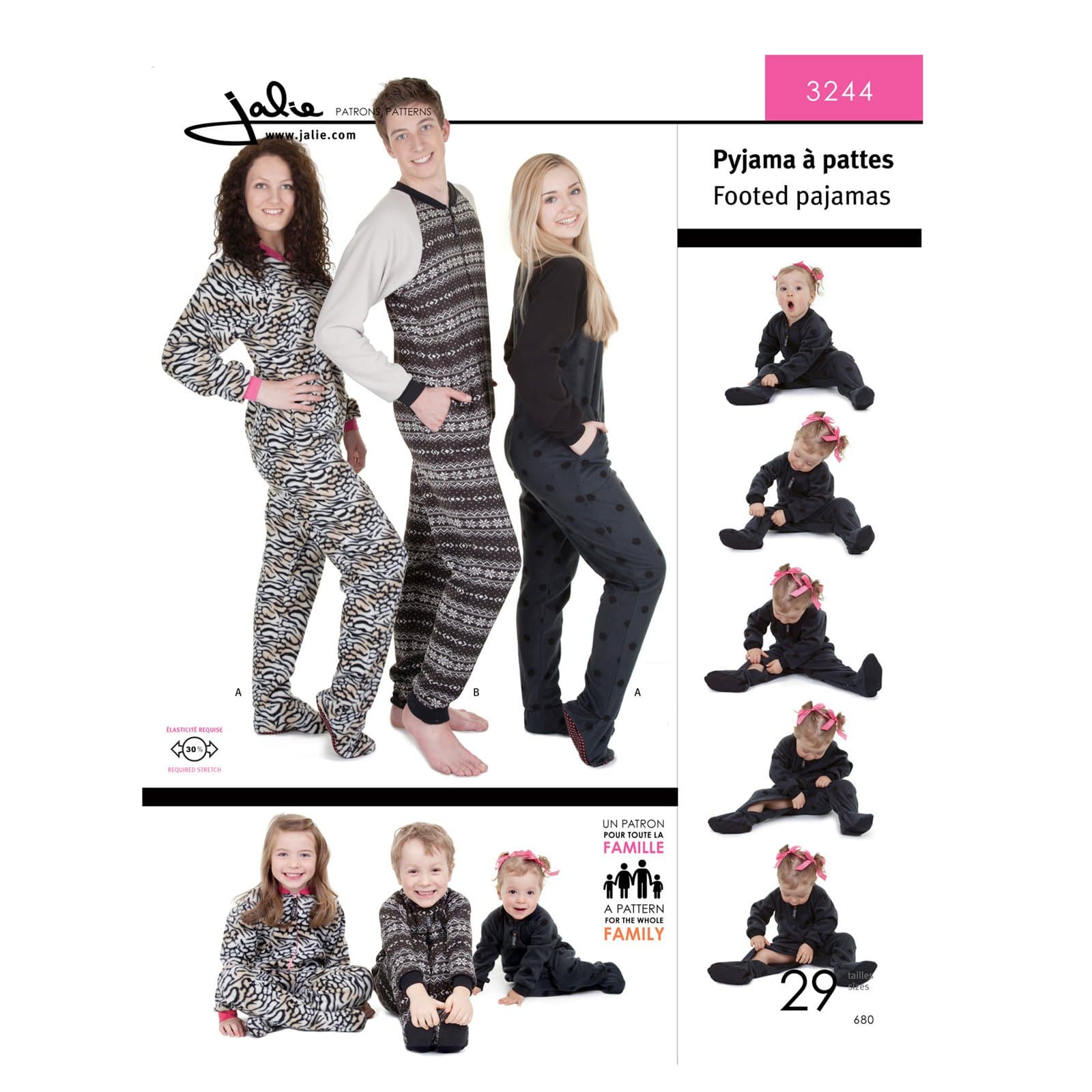 0310324 Jalie Footed Pajamas Pattern, Each