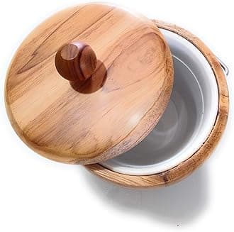 Sakar Wooden Insulated Ice Bucket for Serving Ice or Keeping Chilled Drinks