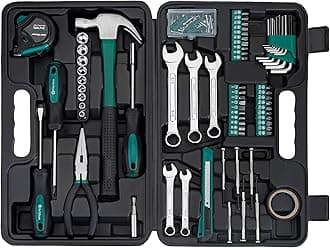 CARTMAN 148 Piece Automotive and Household Tool Set Perfect for Car Enthusiasts and DIY Home Repairs Green