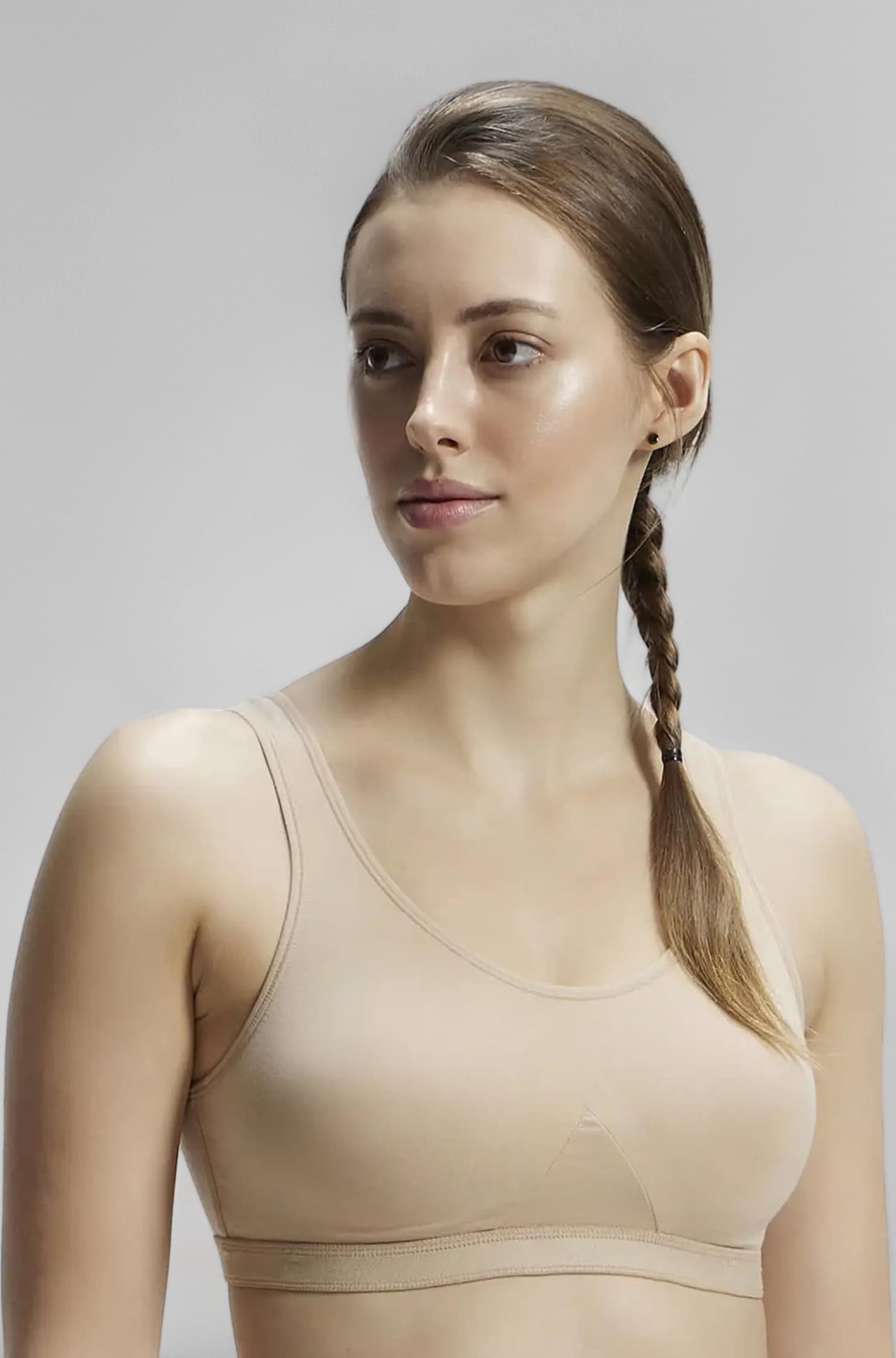 1376 Women Super Combed Cotton Elastane Active Bra | Wirefree | Non Padded | Full Coverage Slip-On with Wider Straps | Fabric