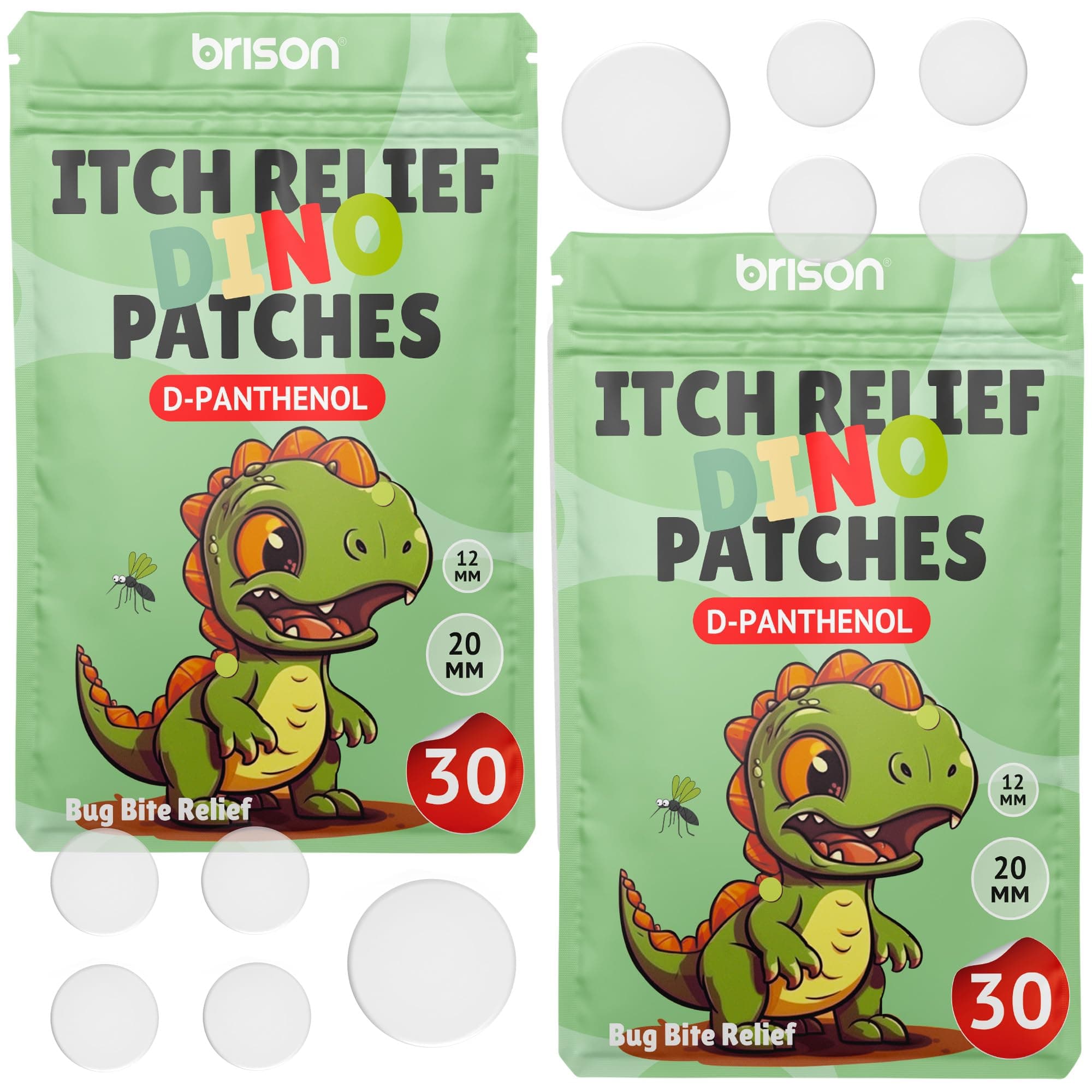 Brison Bug Bite Itch Relief Patches - 60 Counts Insect Mosquito Stickers Natural D-Panthenol Formula Indoor Camping Essentials for Kids Adults