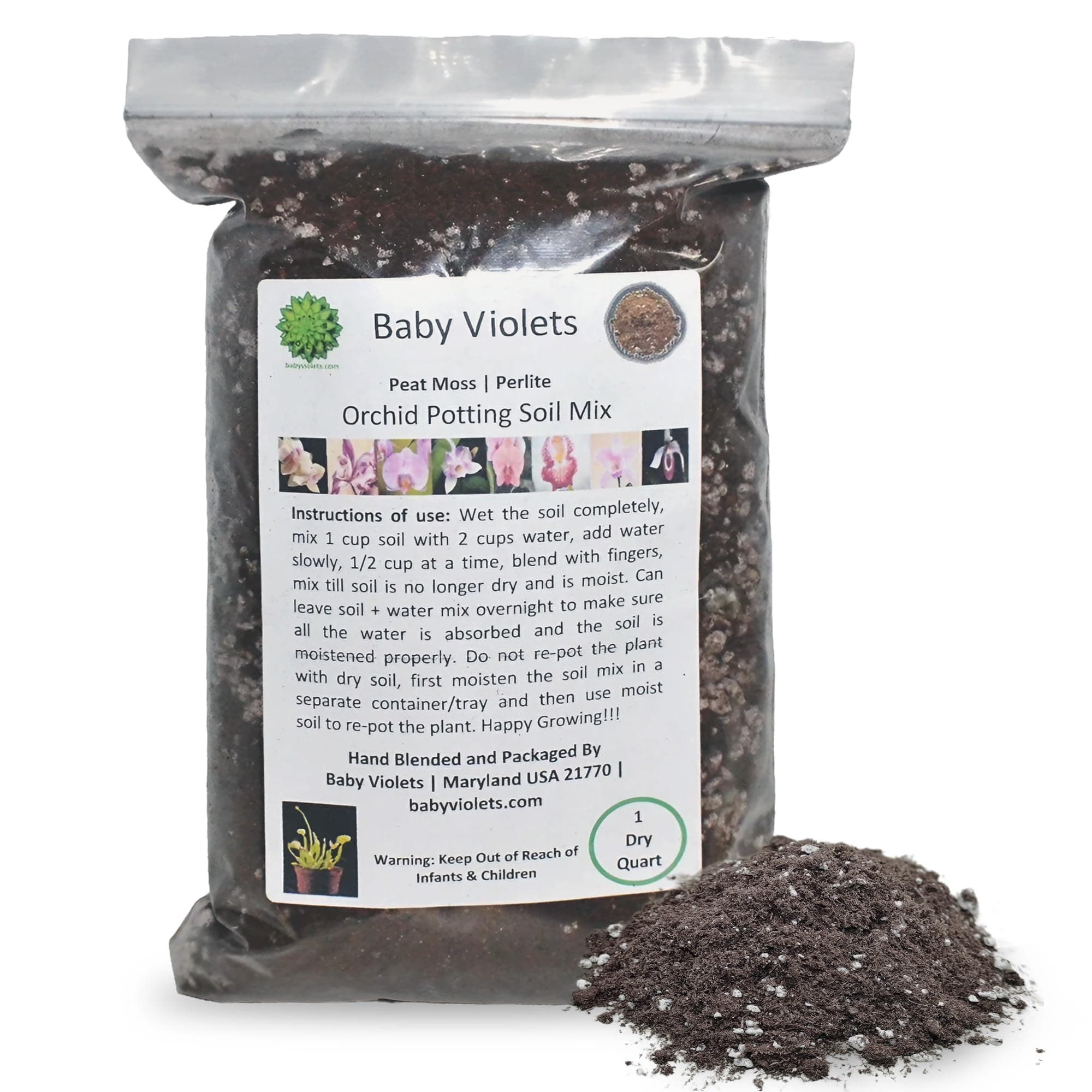 Orchid Potting Soil Mix (3 Cups / 1 Quart)