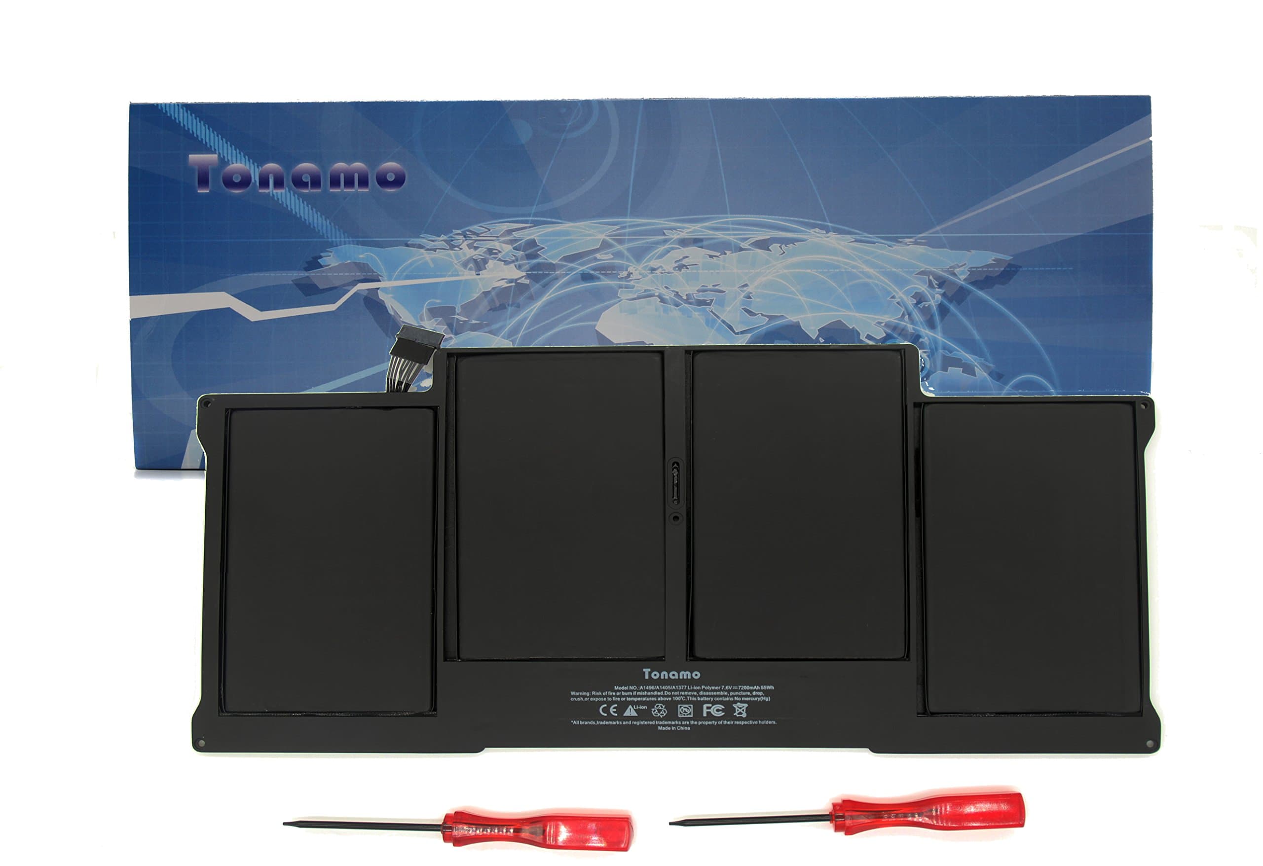 Tonamo High Performance Replacement Laptop Battery A1405 Compatible with Apple MacBook Air 13" A1377 A1496 A1369 (Late 2010 Mid 2011) A1466 (Mid 2012 Mid 2013 Early 2014)(2 Year Warranty 7.6V,7200mAh