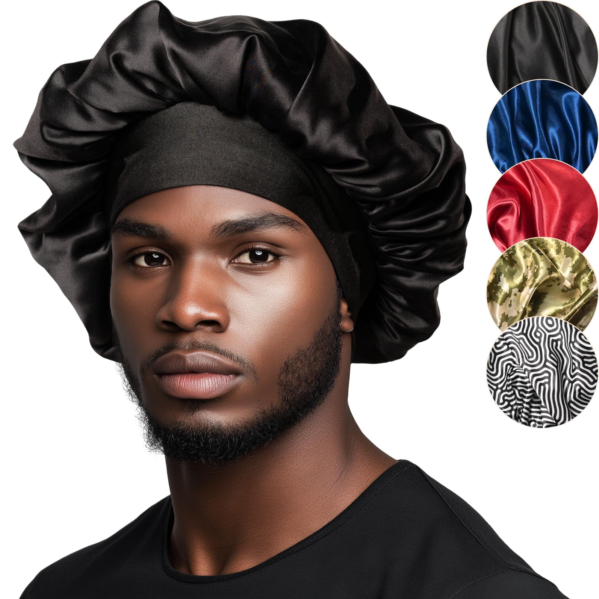 Niagara Sleep Solution Satin Bonnet, Black, Black, 36 cm