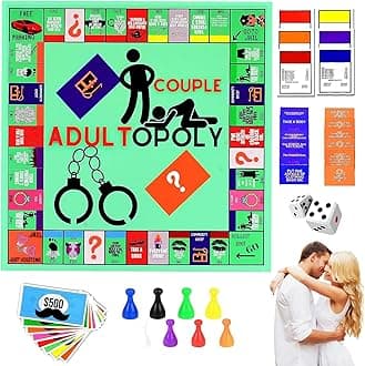 xinrongda Couple Adult Opoly Board Game, Adultopoly Board Game, Couple Games for Adults, Talk Cards for Couples, Romantic Date Ideas, Couple Playing Cards, Board Game Props for Heating Feelings