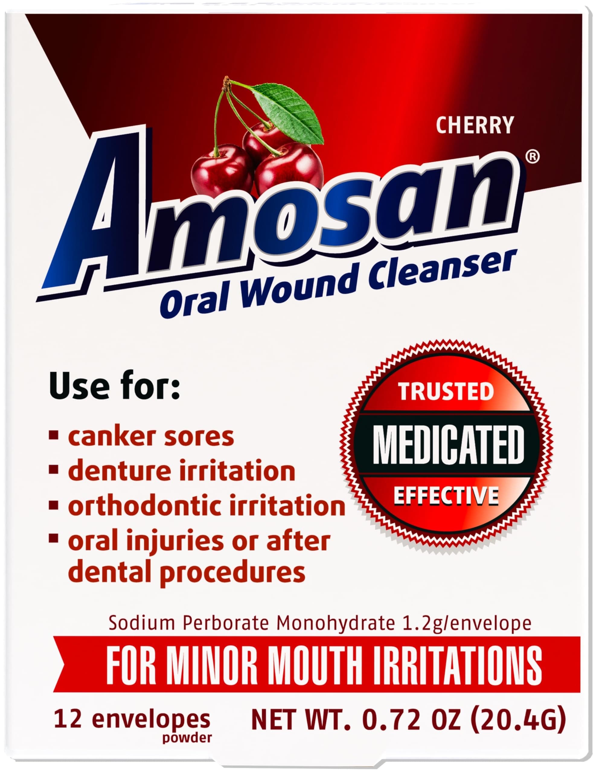 Amosan Oral Wound Cleanser - Cherry