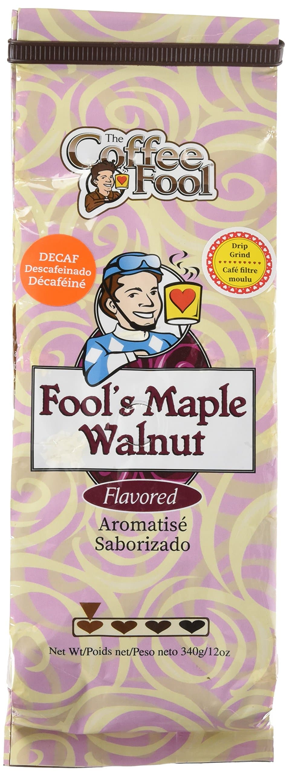 The Coffee Fool Drip Grind, Fool's Decaf Maple Walnut, 12 Ounce