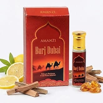 AMANZI Burj Dubai Attar Roll On, Alcohol Free Oriental Fragrance Oil for Unisex, 6 ml