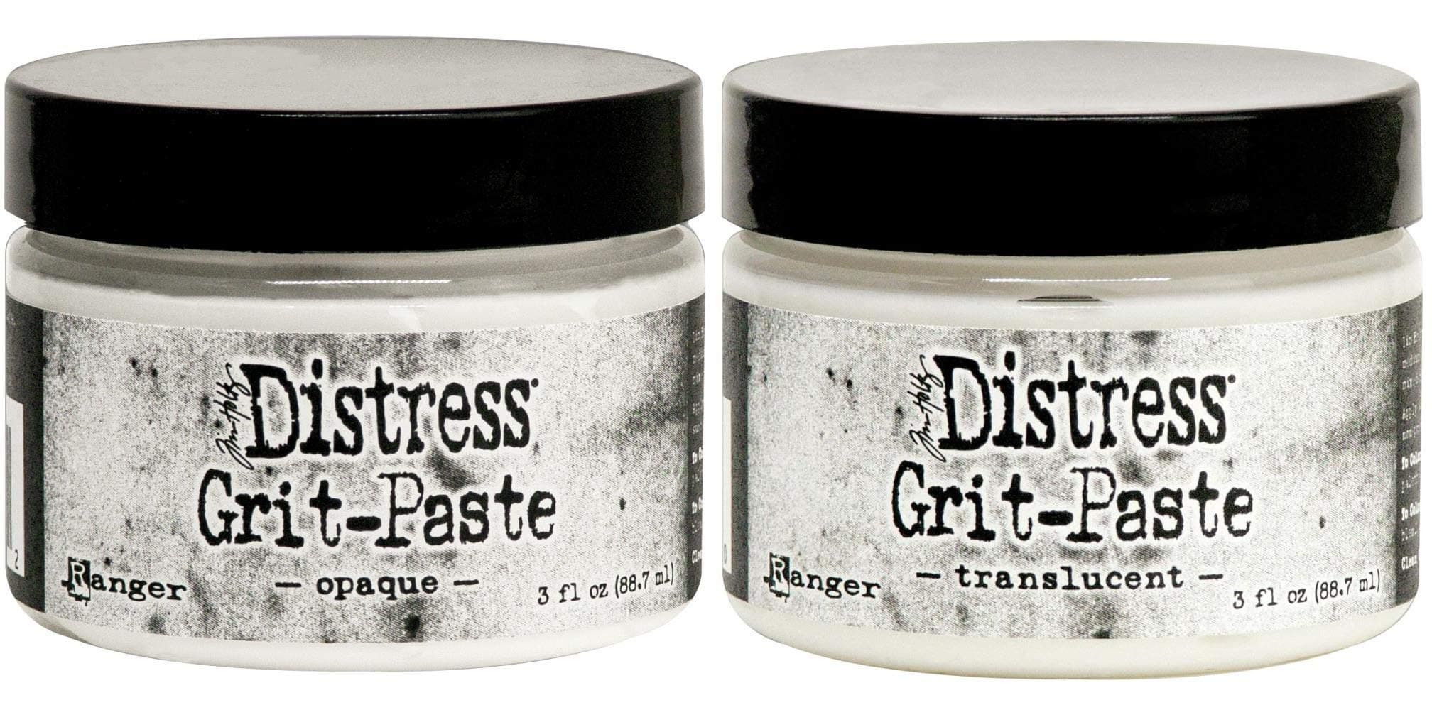 Tim Holtz Distress2020 Grit Paste - Translucent and Opaque - Two Jar Bundle