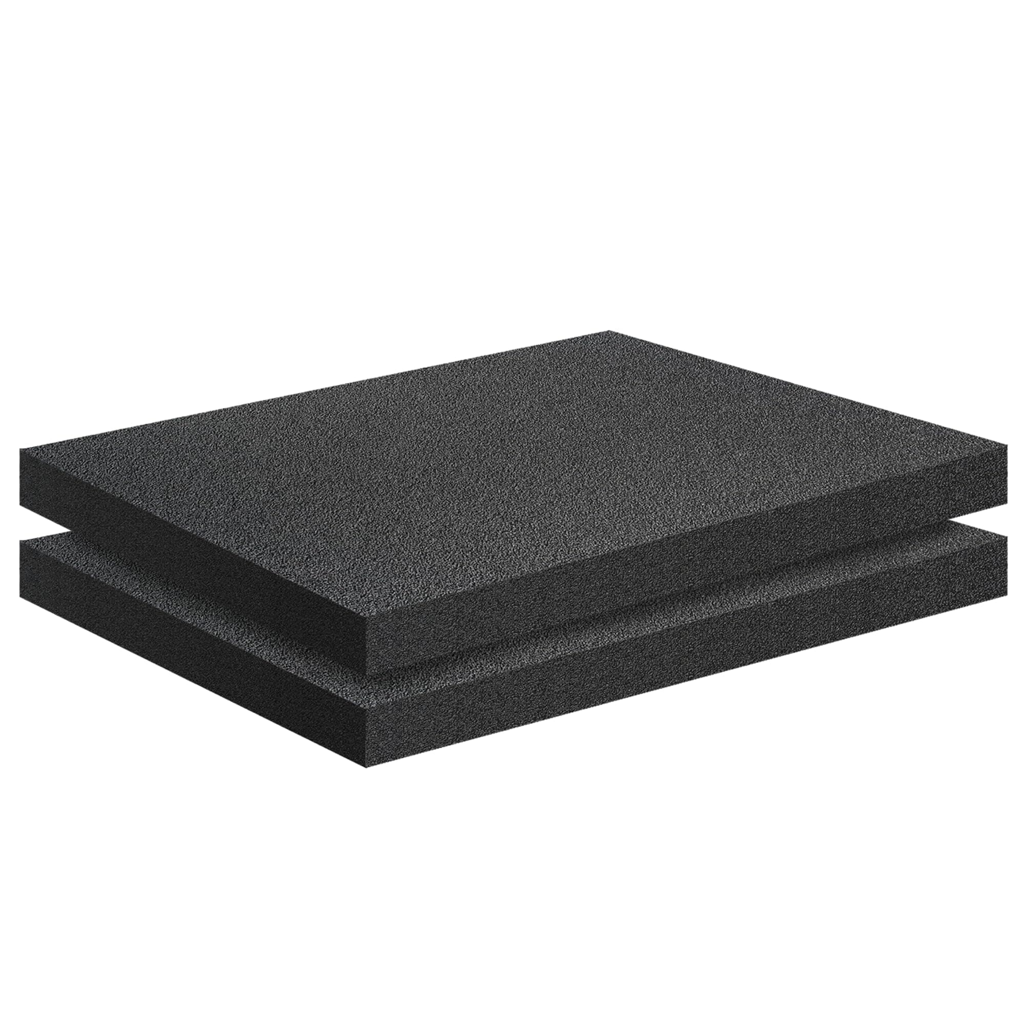 2 PCS Black Foam Padding- 16x12x1 Inch Polyurethane High Density Foam Cuttable Black Sheet Pad Cushioning Inserts for Packing Cases and Crafts