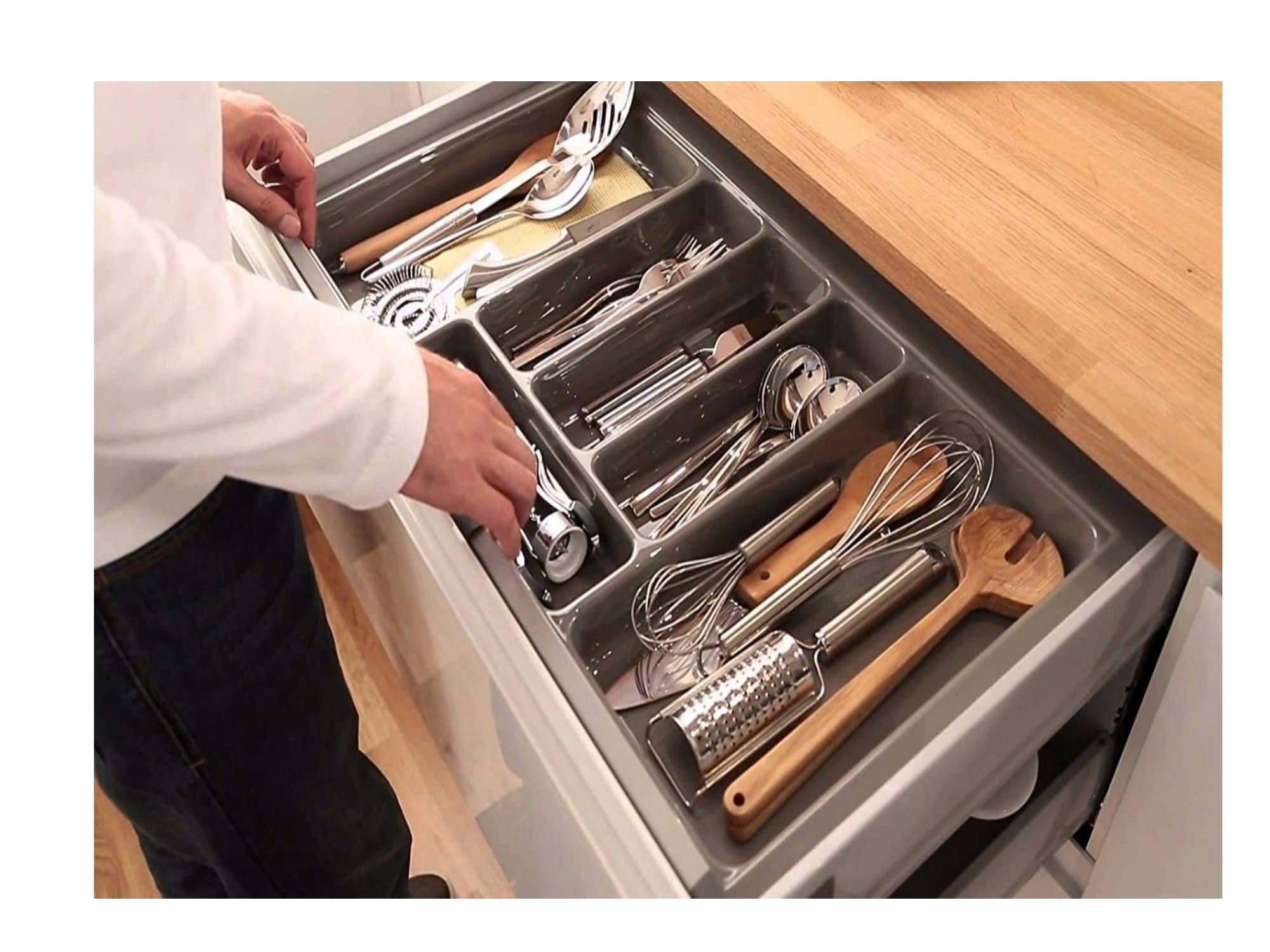 Plastic Cutlery Tray for Kitchen Drawers Insert Various Sizes/Formations (422mm x 350mm)