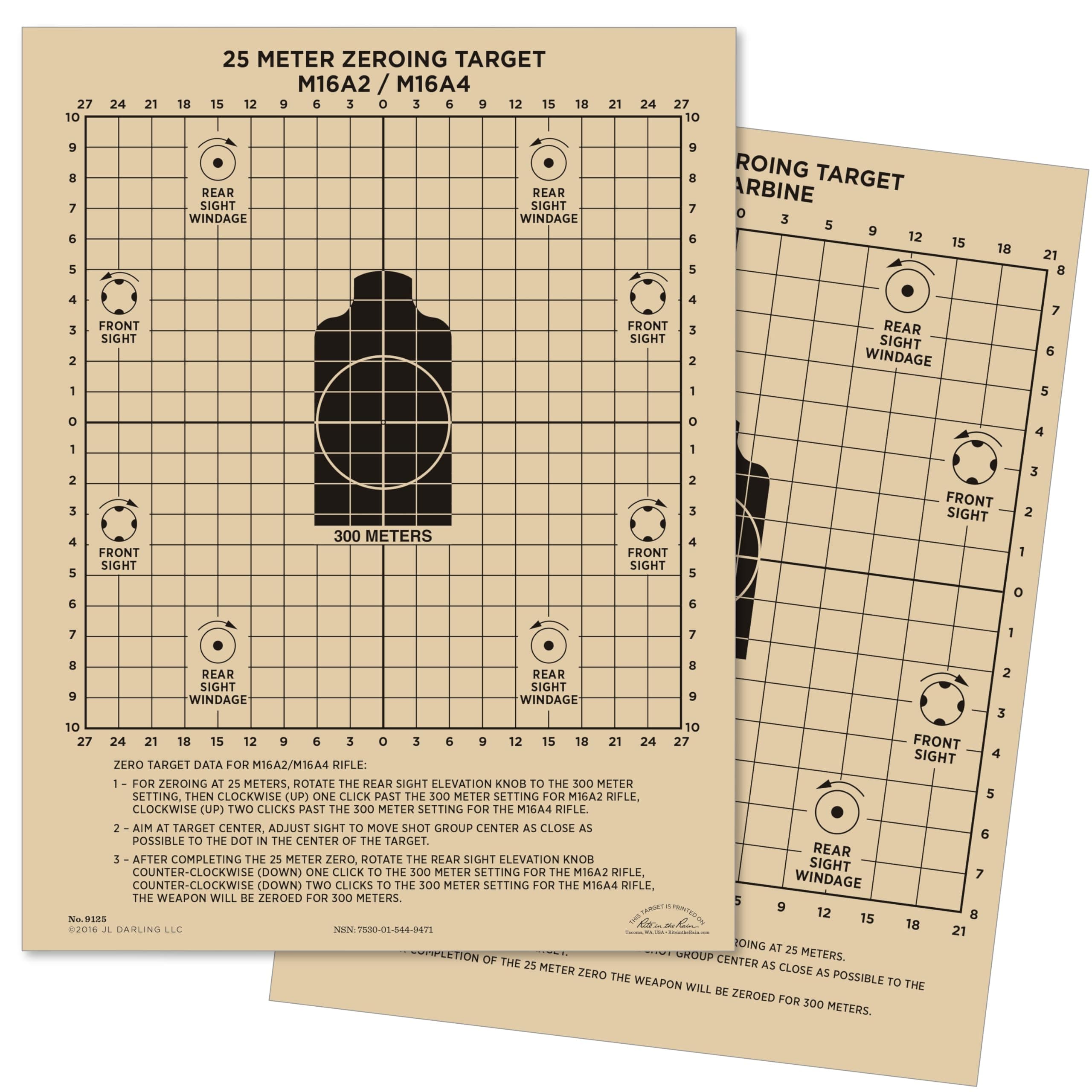 Rite in The Rain Weatherproof Diamond Pattern MOA Precision Distance Shooting Targets, 11" x 17", 25 Sheet Pack (No. TGMOALR-D)
