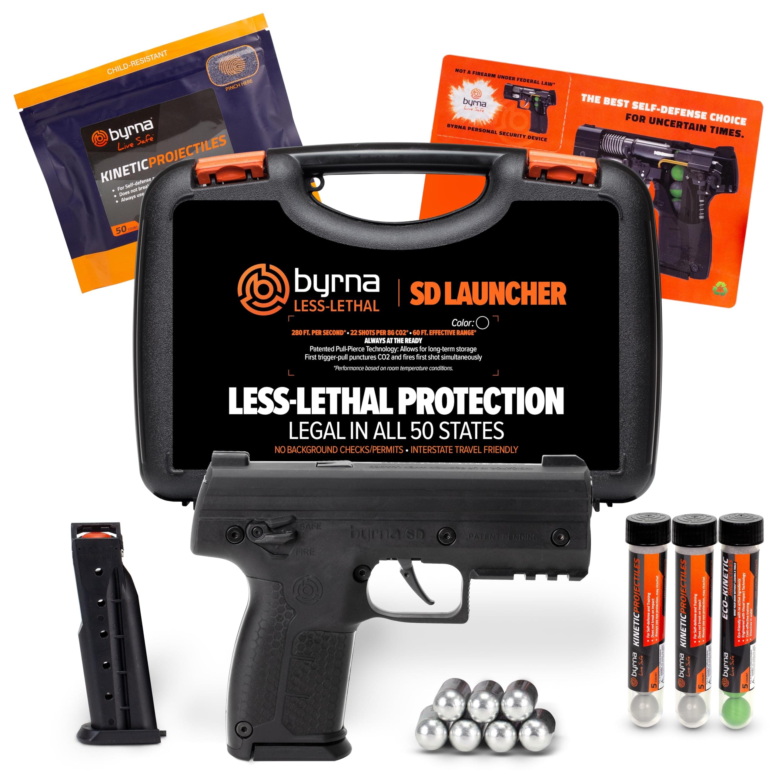 Byrna SD [Self Defense] Kinetic Launcher Ultimate Bundle - Non Lethal Kinetic Projectile Launcher, Home & Personal Defense | Proudly Assembled in The USA