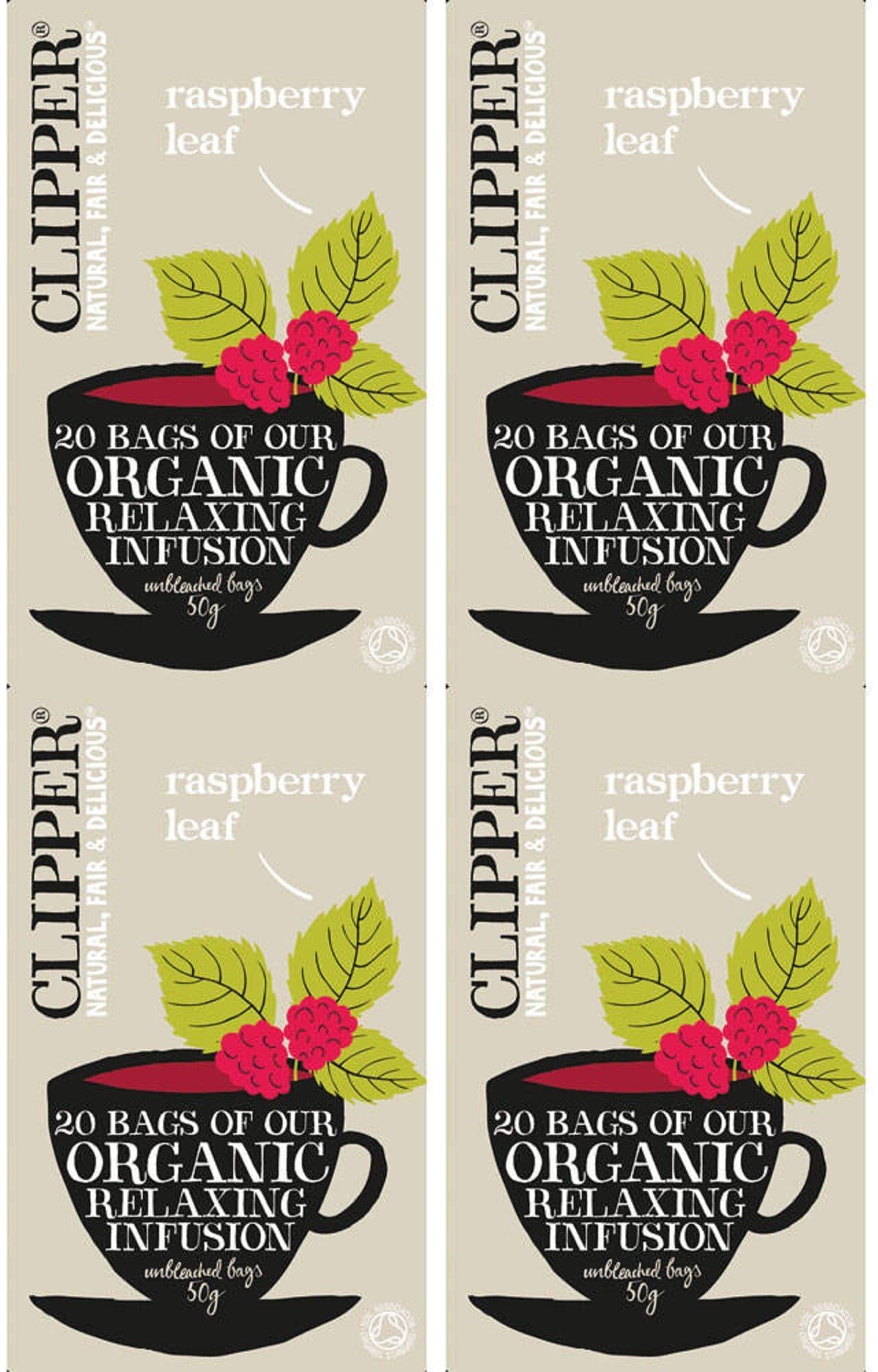 Clipper Organic Raspberry Leaf Tea 20 Bag (Pack of 4)