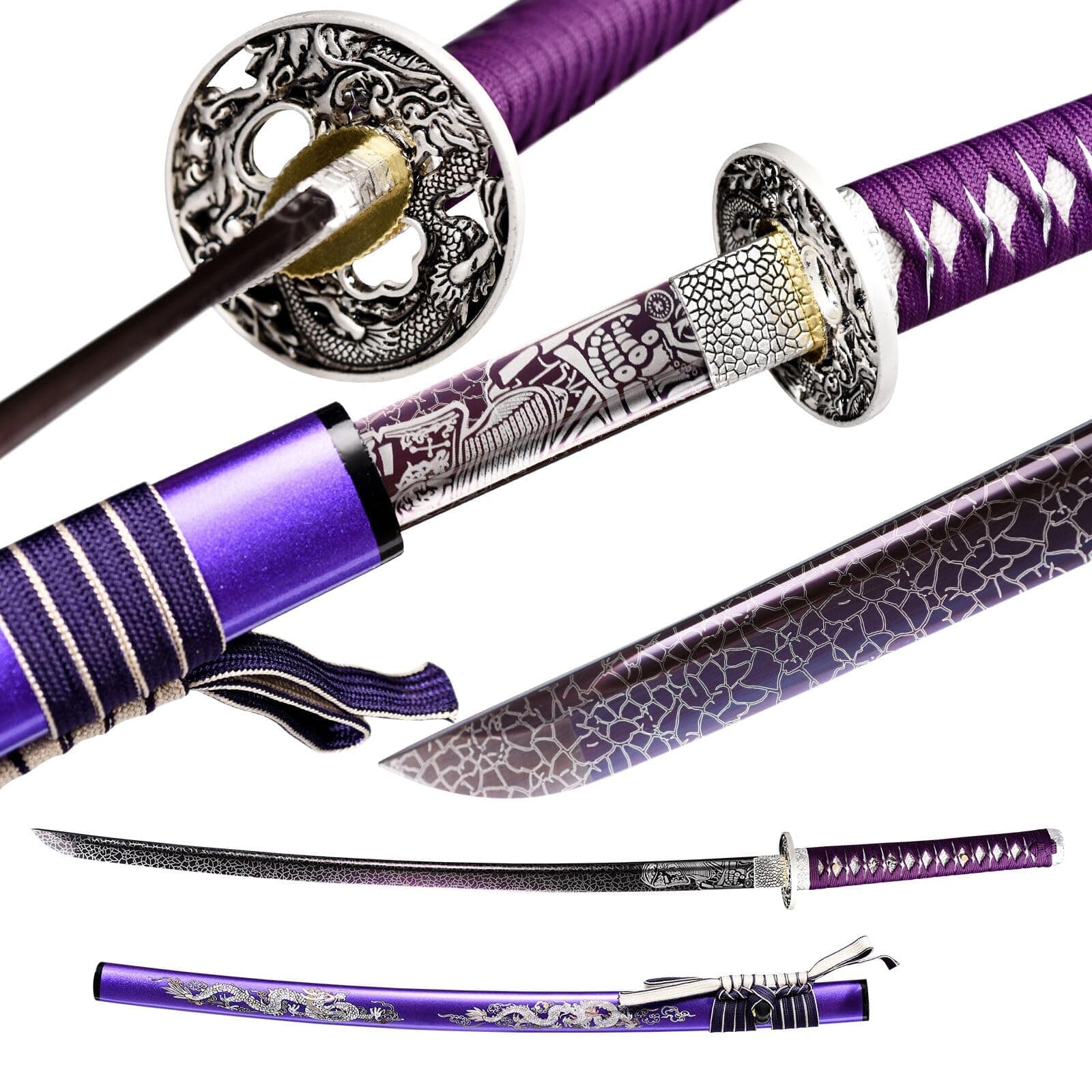 Japanese Katana Sword Real Authentic,Full Tang,Functional,Practical,1060 high Carbon Steel,Hademade Heat Tempered Full Hand Forged Traditional Samurai Sword