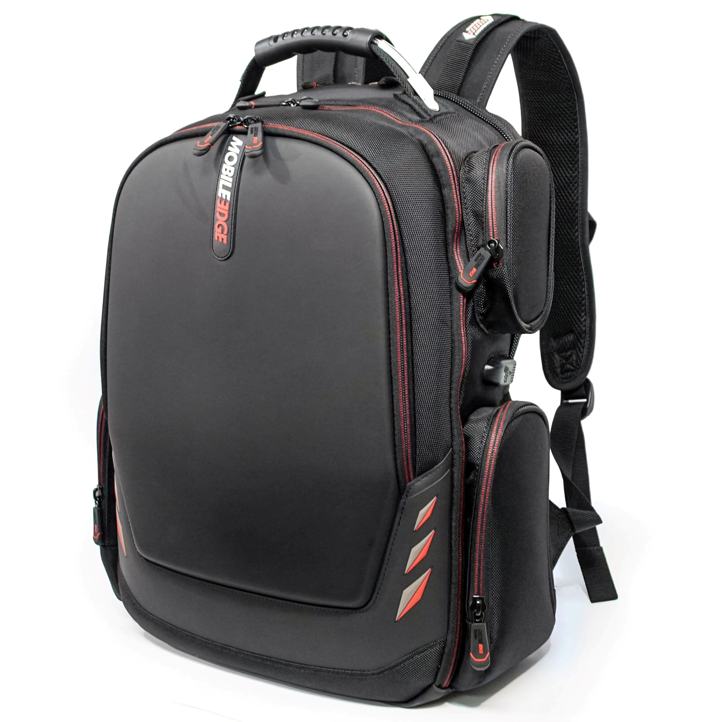 Core Gaming Laptop Backpack for 17-18 Inch Laptops with USB Charging Port and Cable, TSA-Friendly, Black/Red