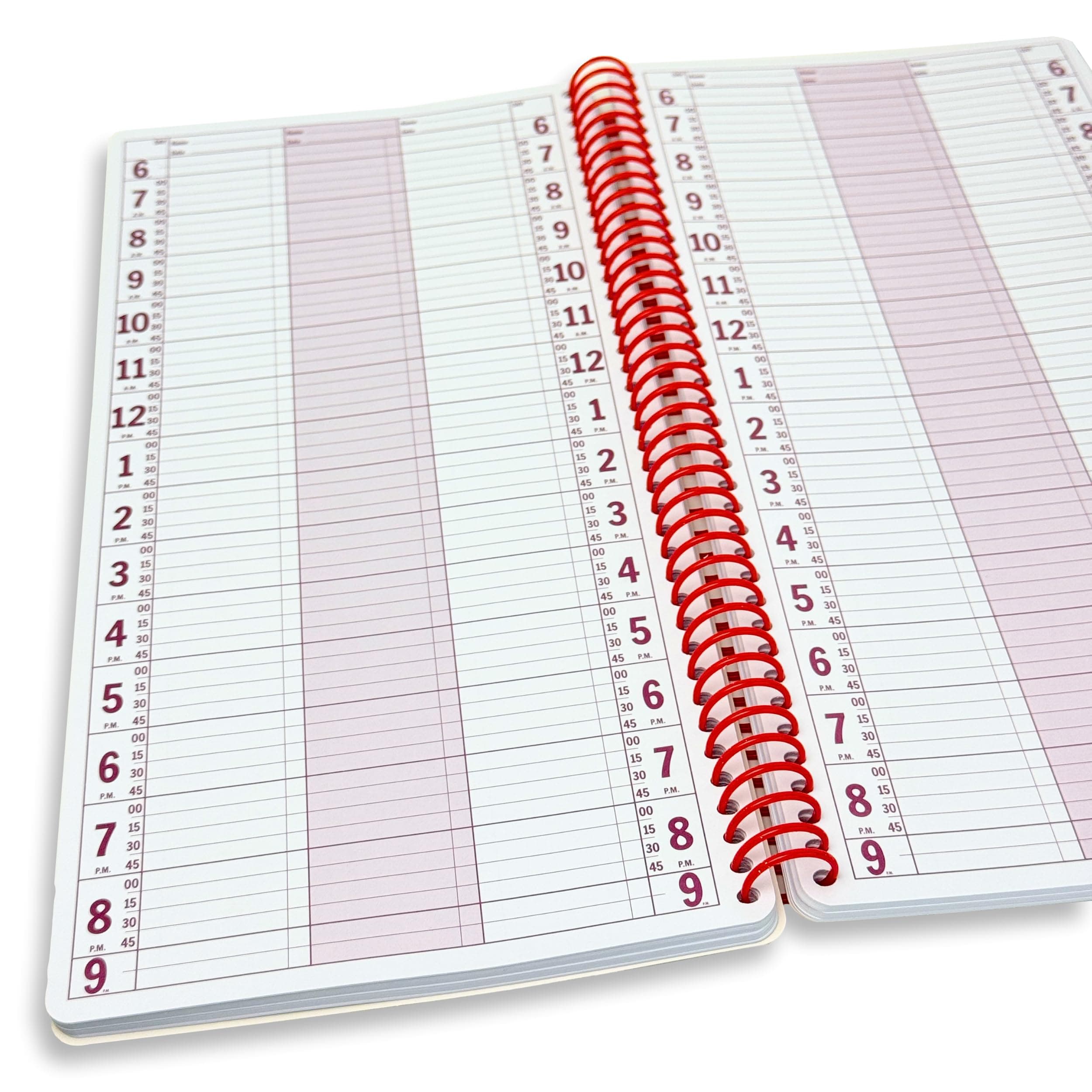 Portage Notebooks Appointment Book – Large 7" x 13.5" Undated Planner for Daily Scheduling - 3 Column Professional Daily Planner Undated for Office, Home, or Salon Use