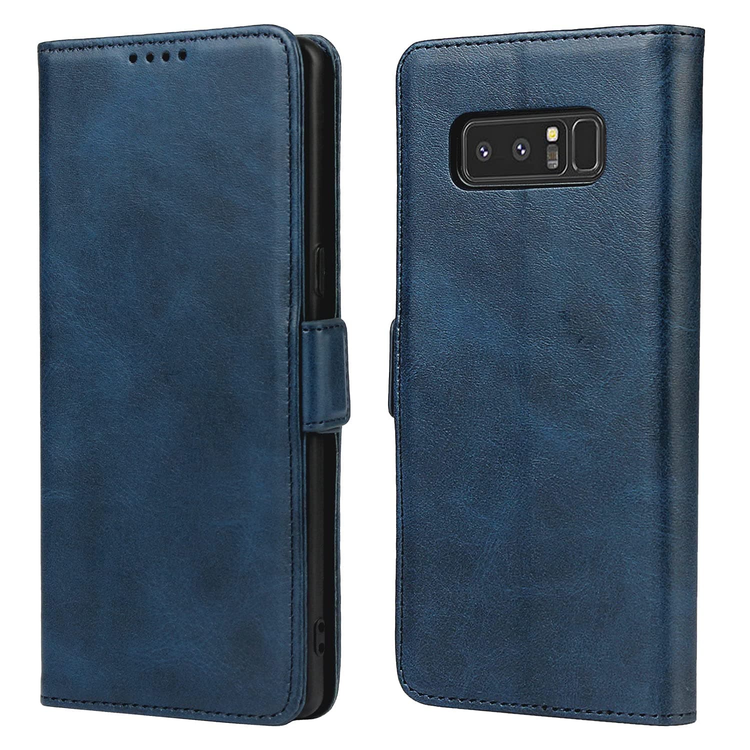 – iCoverCase for Samsung Note 8 Case, Leather Wallet Case with Card Holder [Built-in Magnet] Shockproof Protective Flip Cover for Samsung Galaxy Note 8 - Blue