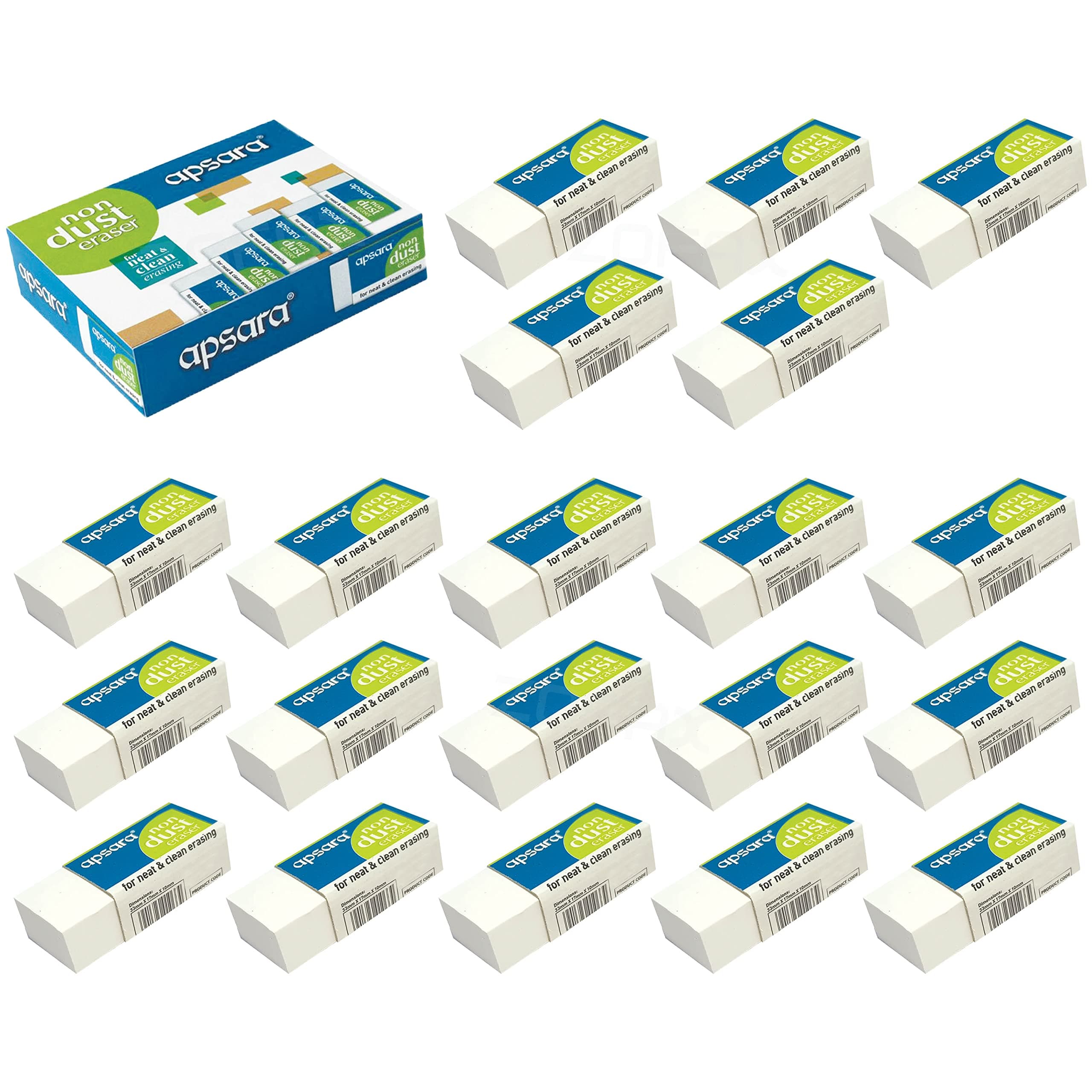 Non Dust Erasers - Pack of 20