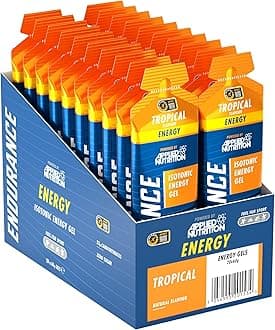 – Endurance Energy Gel High in Carbohydrates Quick Energy on The Go for Performance Sports (Pack of 20 x 60 Gram) (Tropical)