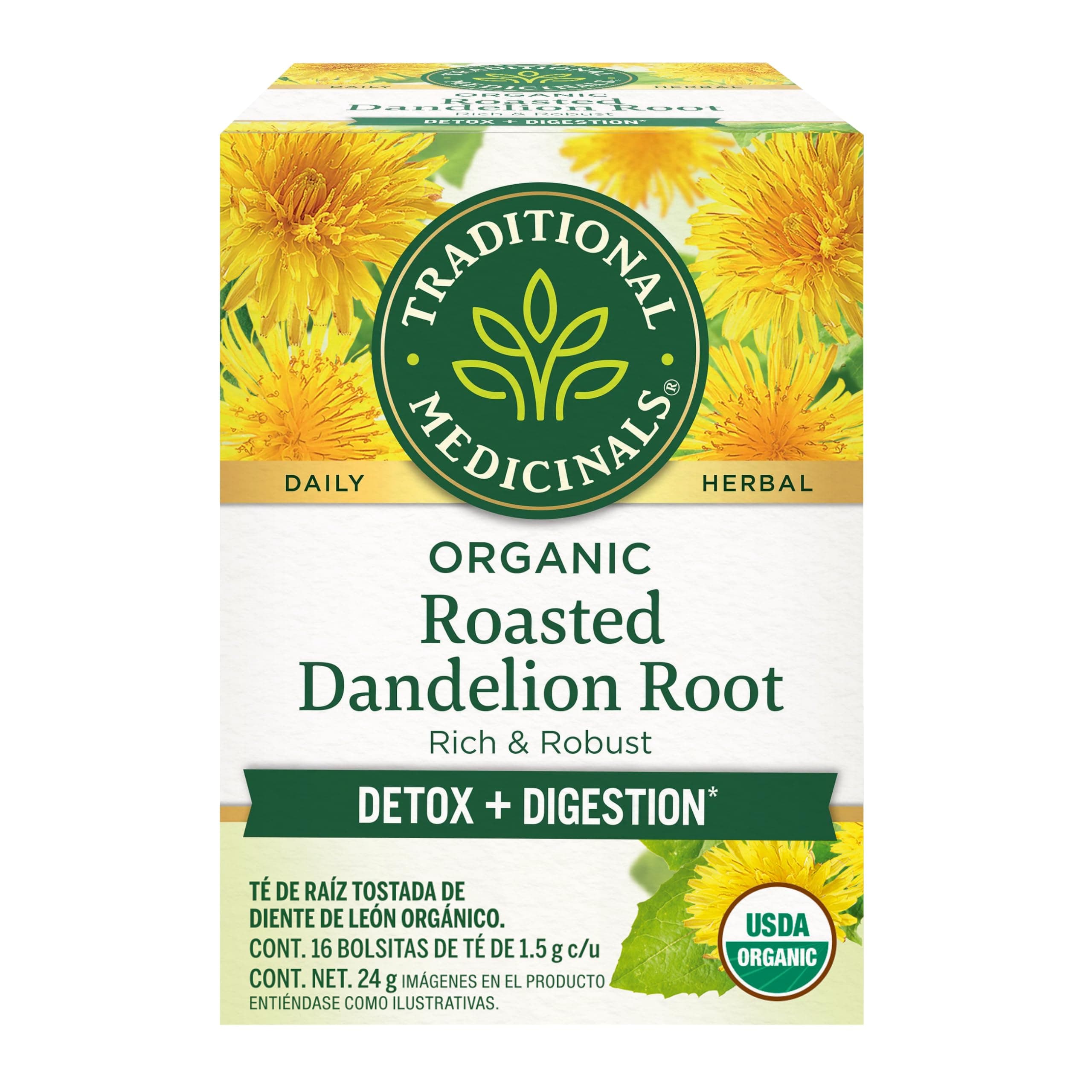 Roasted Dandelion Root Tea - 16 Count - Pack of 1, 0.85 oz