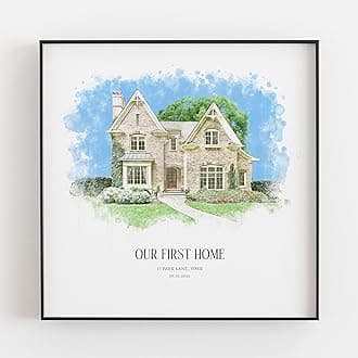 Personalised Watercolour House Portrait, New Home Print Gift, Housewarming Gift, House Sketch, Venue Drawing, Our First Home, Realtor Gift, V1 House Canvas (20x24)