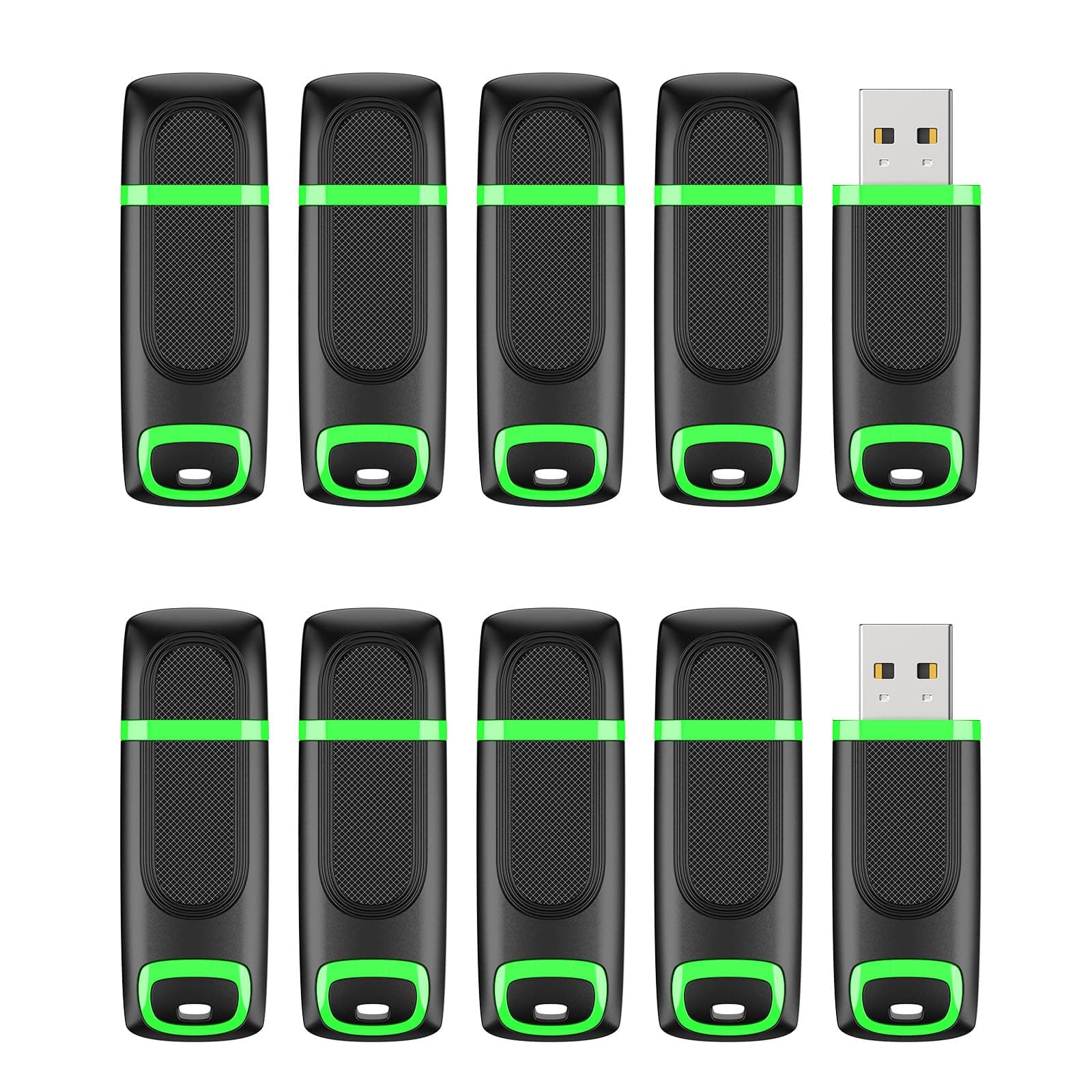 KEXIN 16GB USB Stick 10 Pack USB 2.0 Flash Drive Mini USB Memory Stick USB Sticks Pen Drive Zip Stick for Cap for PC, Tablet, TV, Car (Green)