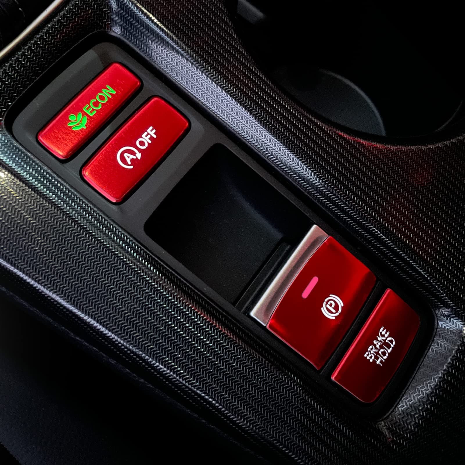 Thenice for 11th Gen Civic Center Console Gear Panel Button Cover Trims 4PCS Aluminium Alloy Interior Decoration for Honda Civic 2022 2023 2024 Sedan Hatchback LX EX EX-L -Red